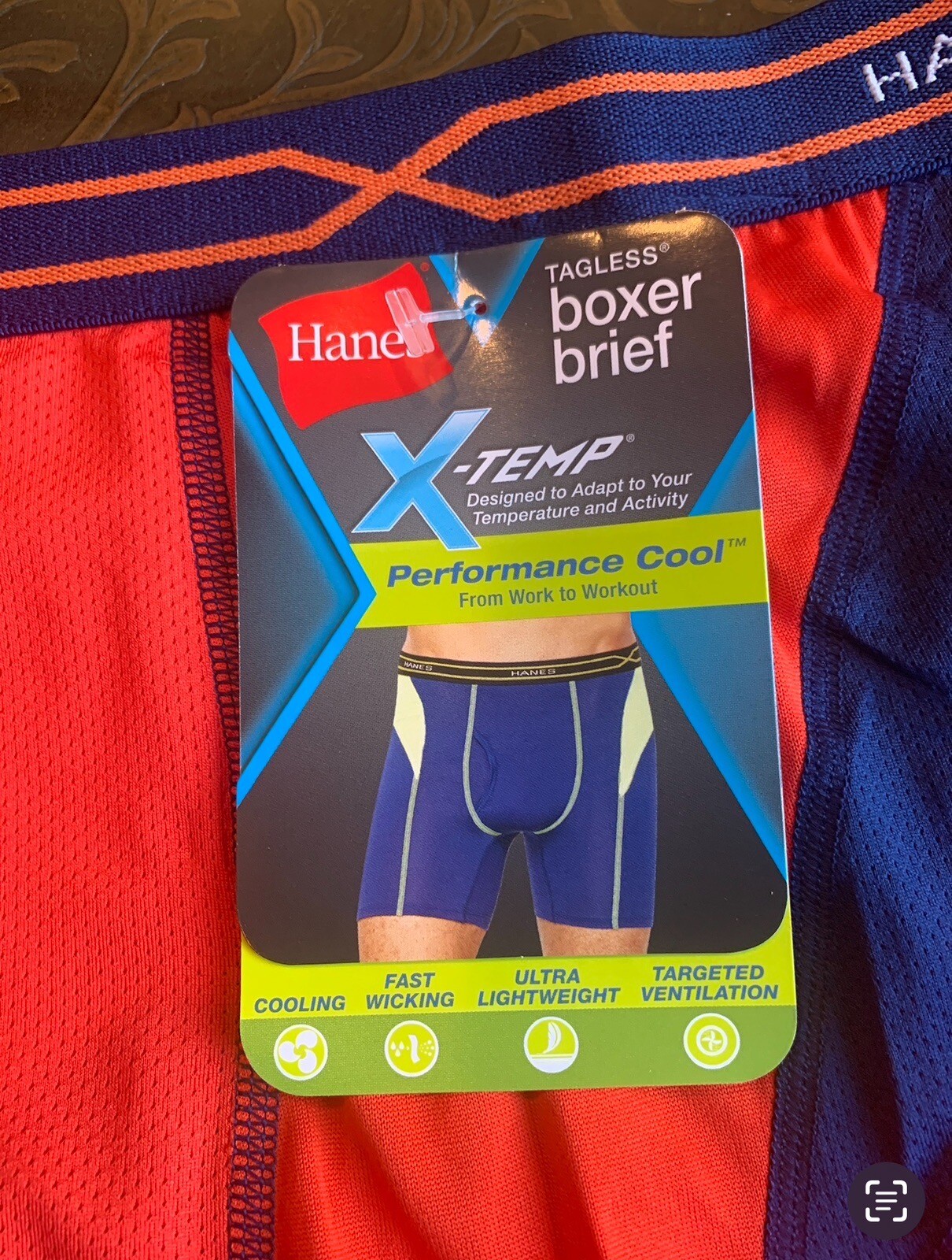 HANES 2 Pack Men X-Temp Performance Cool Men Brief Boxers Underwear Red Size XXL