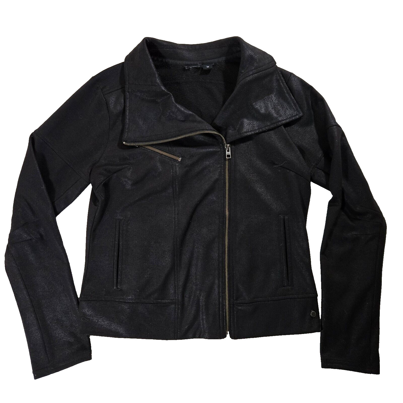 Harley Davidson Jacket Womens Medium Black Motorcycle Illusion Leather Moto