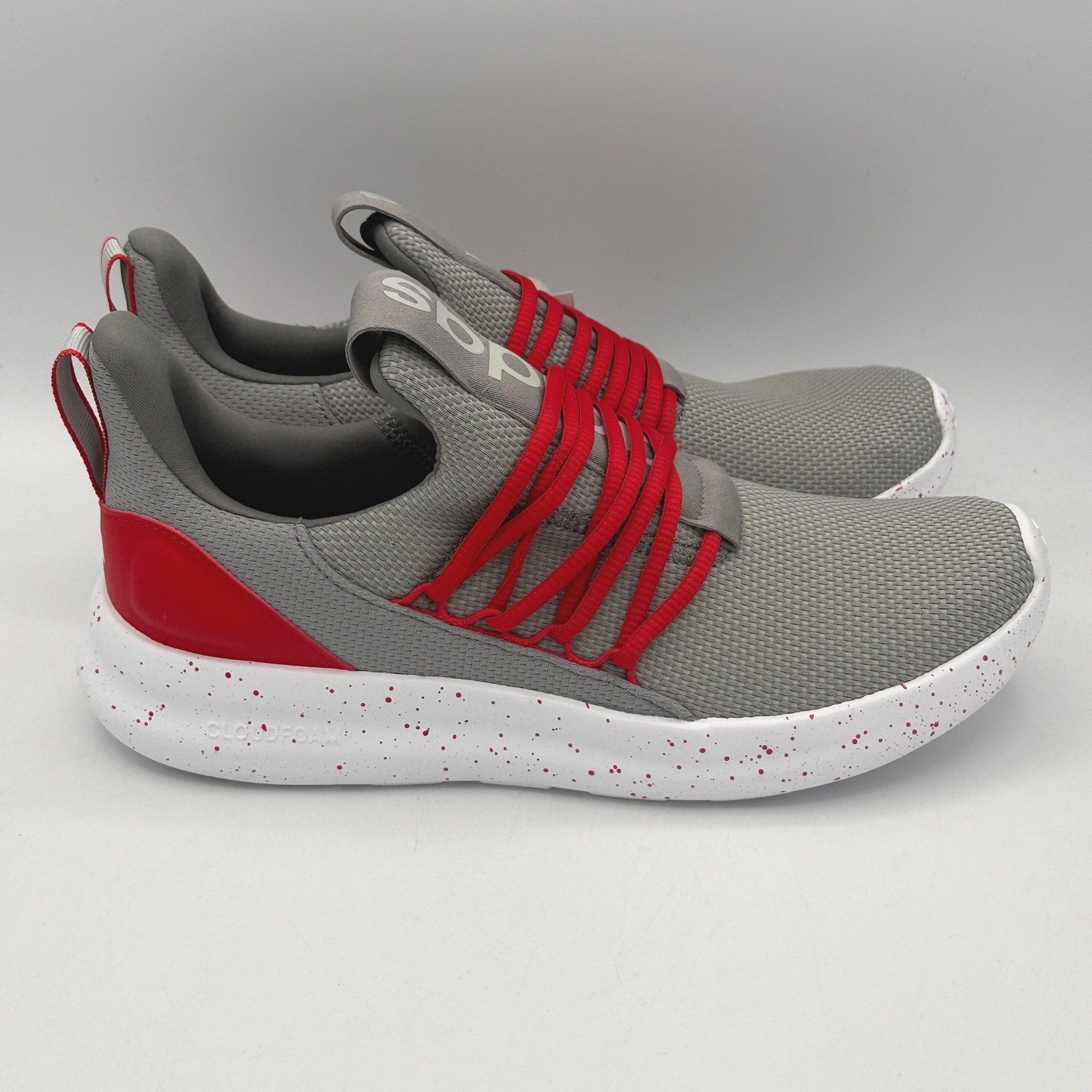 Adidas Lite Racer Adapt 7.0 Shoes Mens 9 Grey Red Speckled JR0548