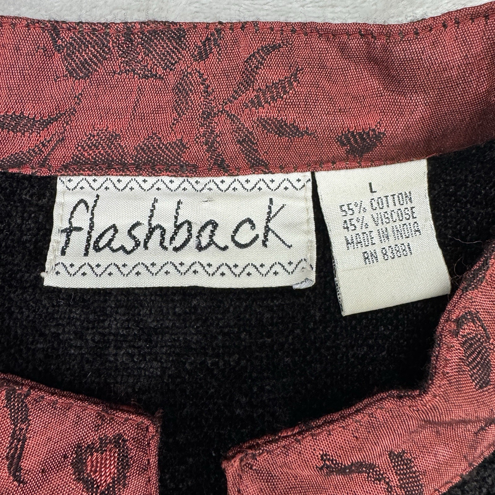 Vtg 90s Embroidered Flashback Women’s Large Jacket Cardigan Cottagecore Indie