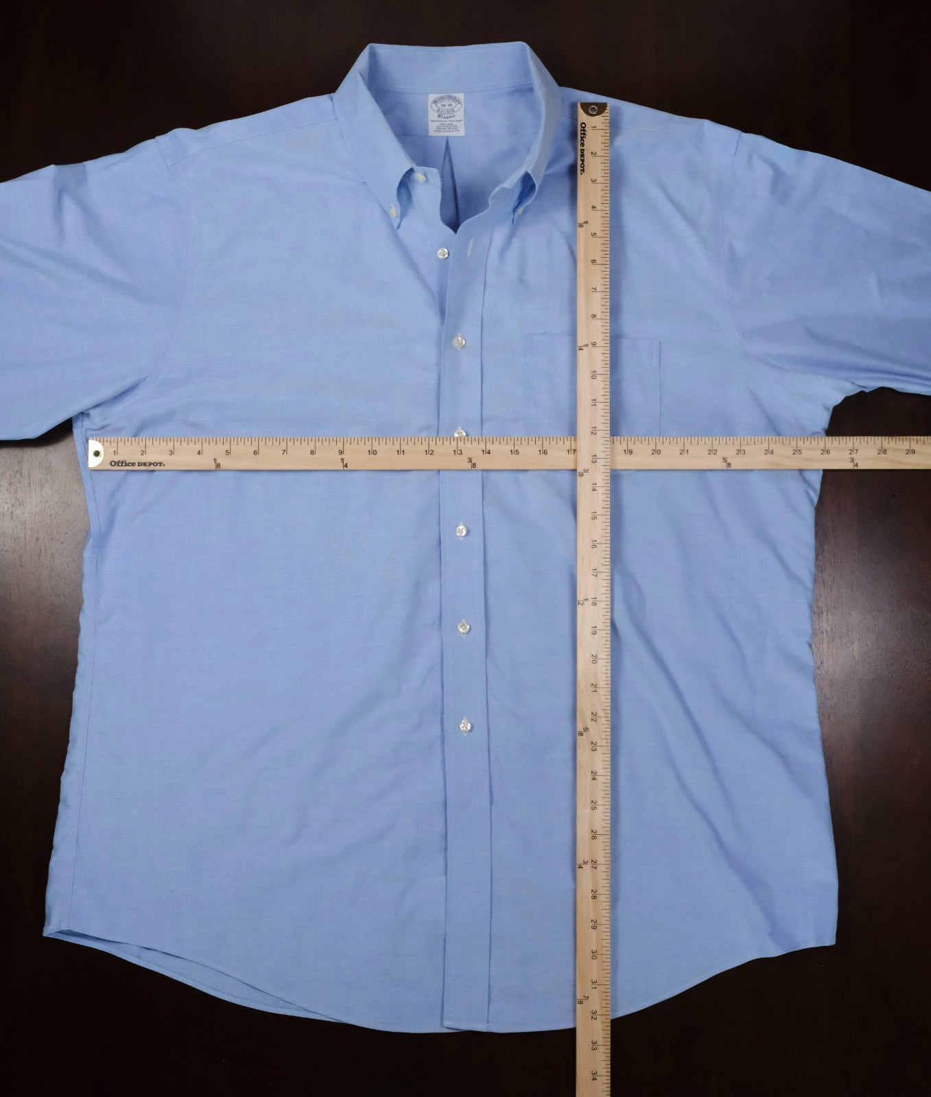 Brooks Brothers Classic Supima Cotton long sleeve button down blue shirt 17 – 35