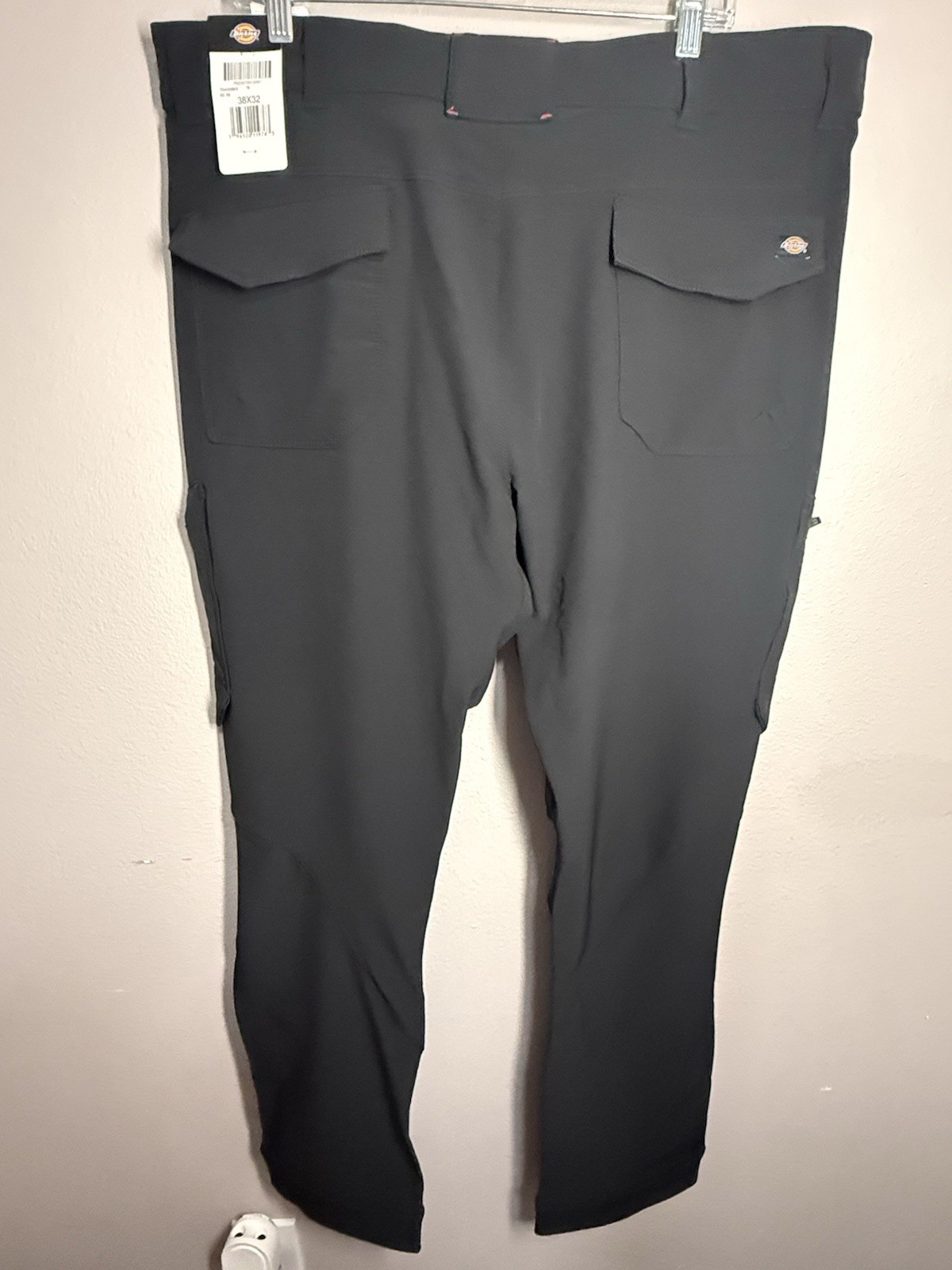 Dickies Men’s Tech 4-Way Stretch Pants Men’s 38×32 Black TR4020 Zip Pockets Logo