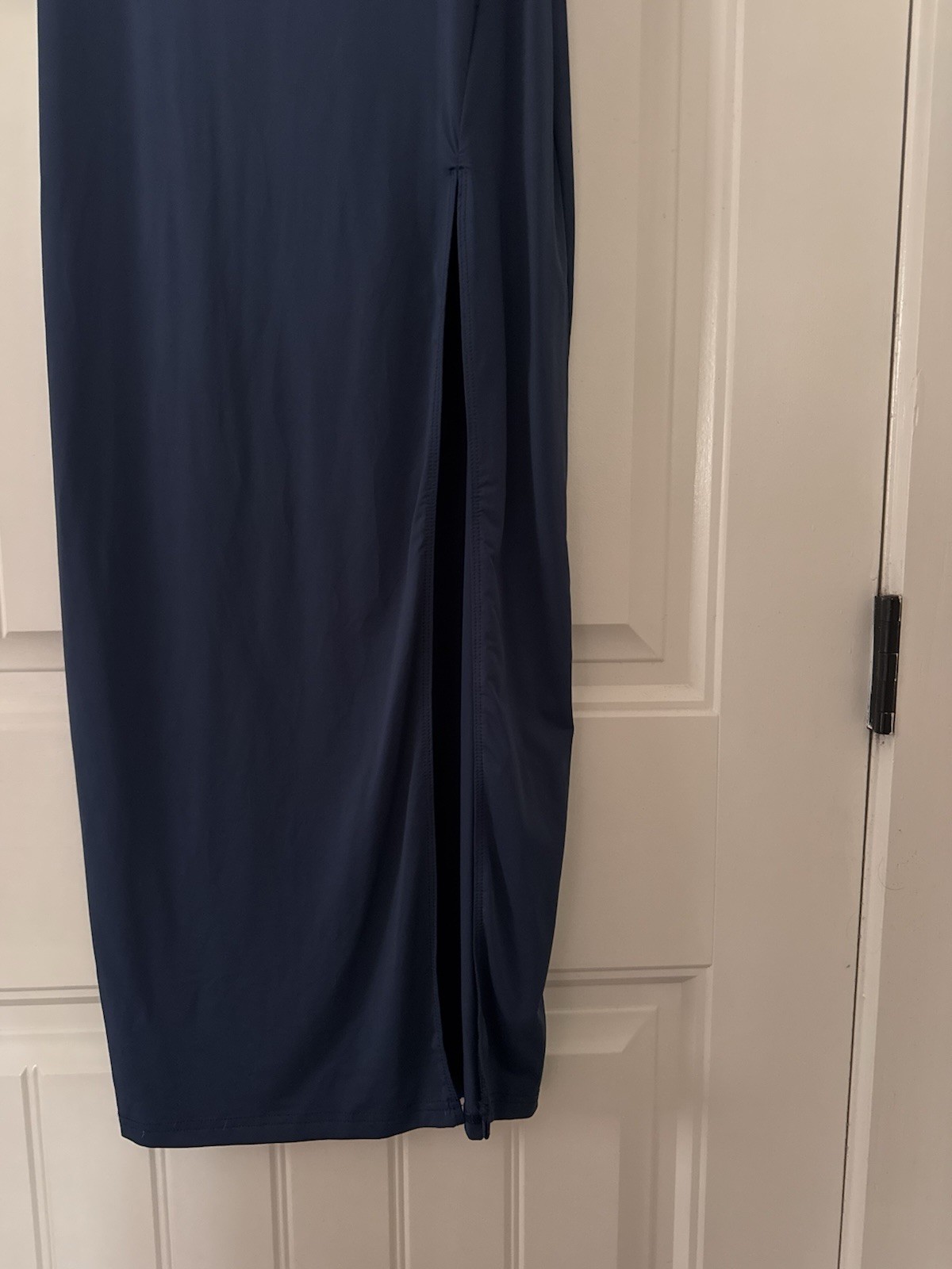Princess Polly Women’s Blue Solid Maxi Bodycon Dress Square Neck Side Slit XS