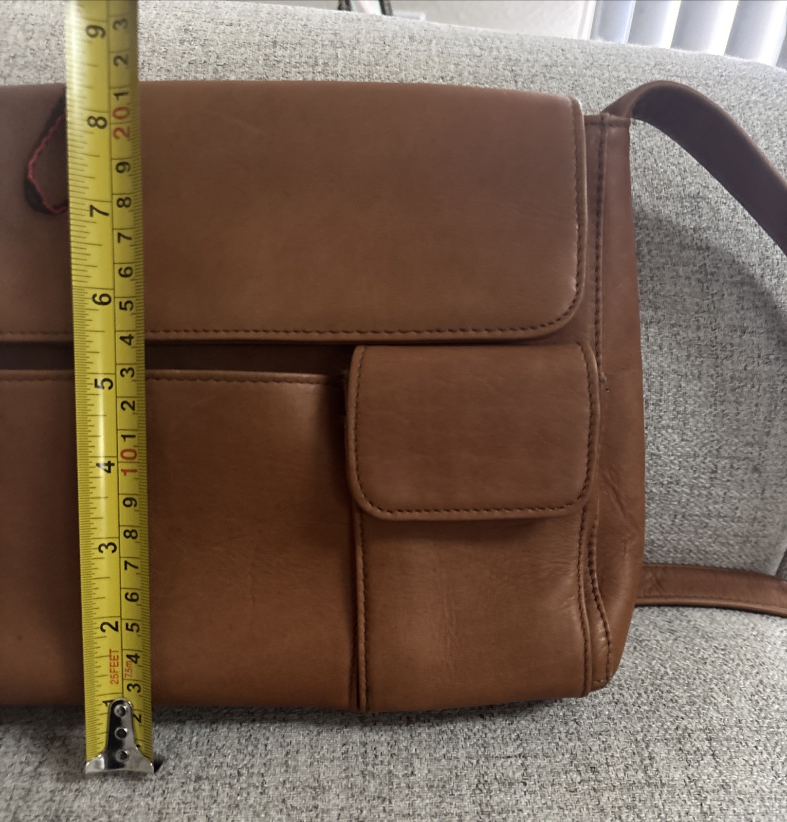 Le Donne Premium Full-Grain Colombian Tan Brown Vaquetta Leather Crossbody Bag