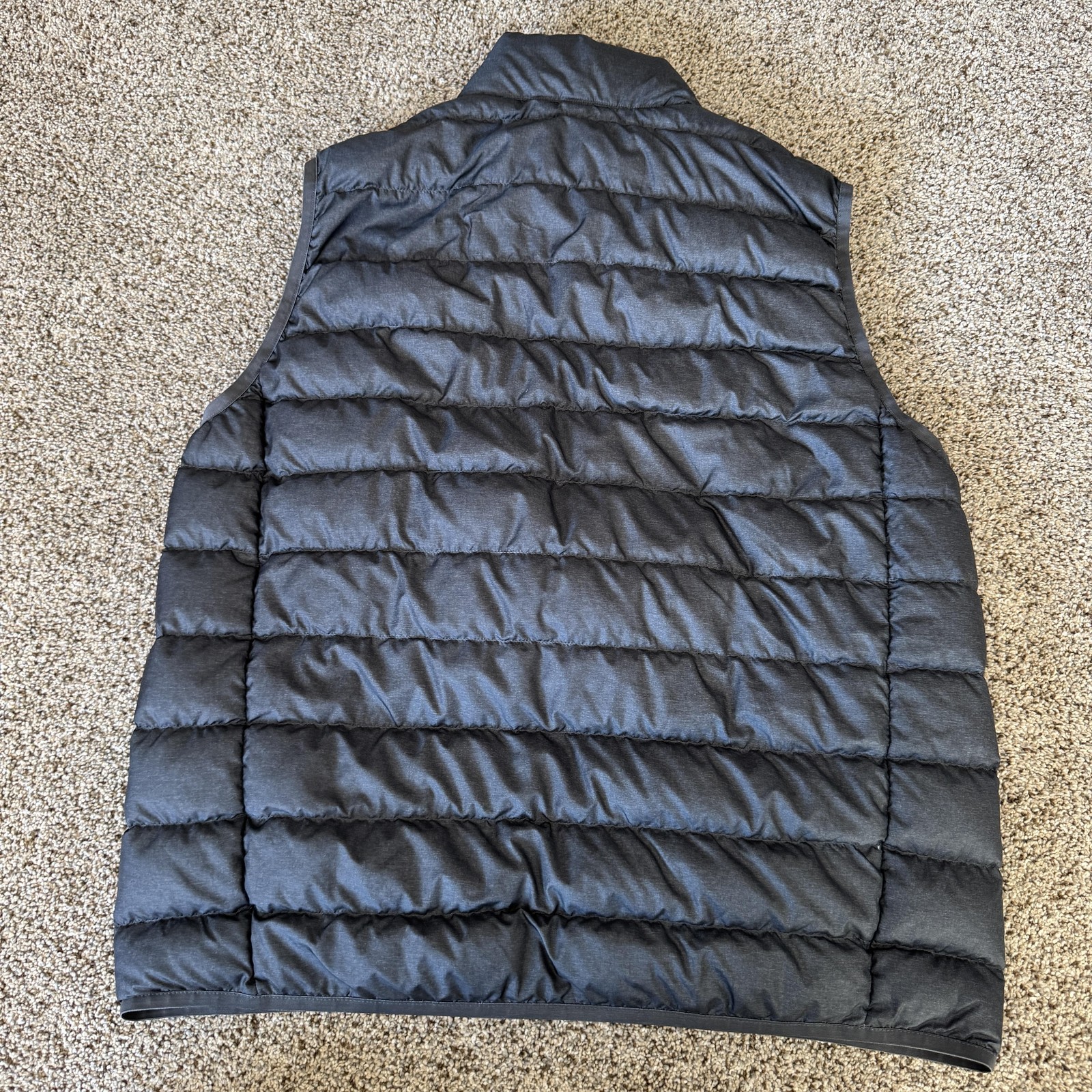 Eddie Bauer Down Vest Mens Large Gray Puffer Quilted 650 Fill Zip Lightweight