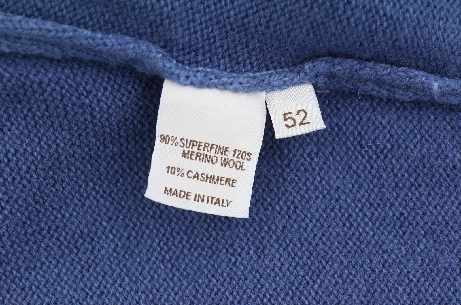 FILIPPO DE LAURENTIIS Men Jumper IT52 L Blue 120s Merino Wool Cashmere Pull On *