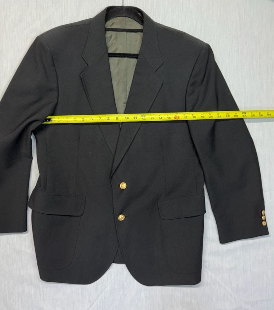 David Taylor Men’s Navy Blue Blazer Gold Button Sport Coat