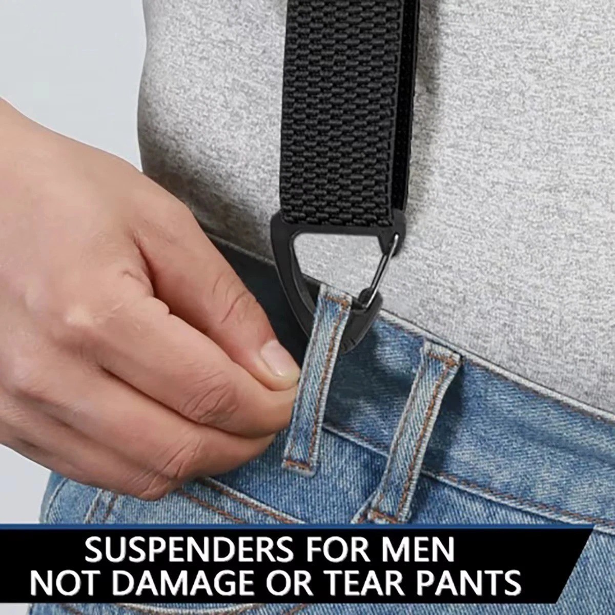 Suspenders for Men Heavy Duty, X Shape Back Hidden Suspender 1.5″ Under Clothing