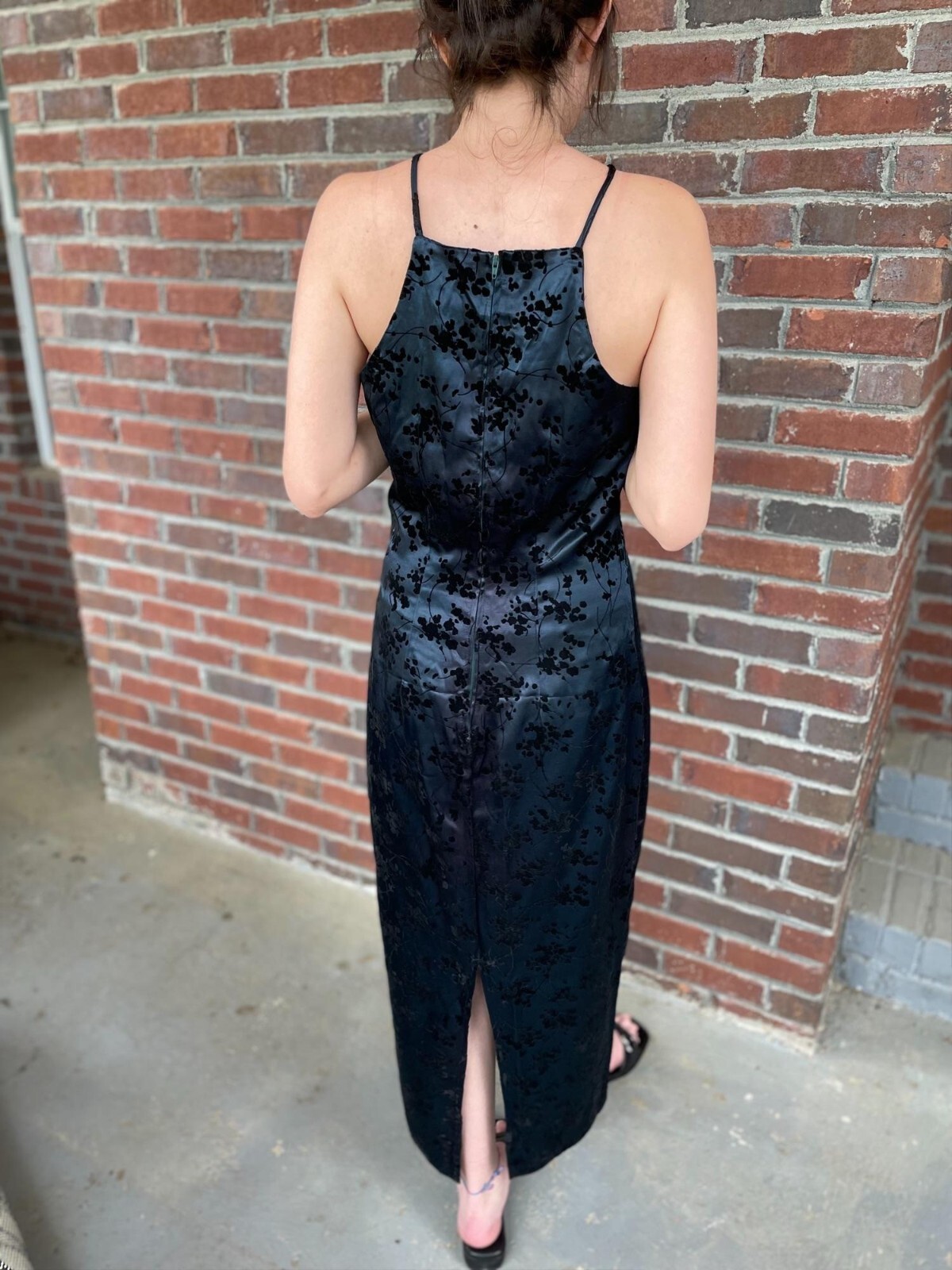 VTG Breakin Loose Formal Halter Pencil dress Juniors size 7 90s Prom Velvet