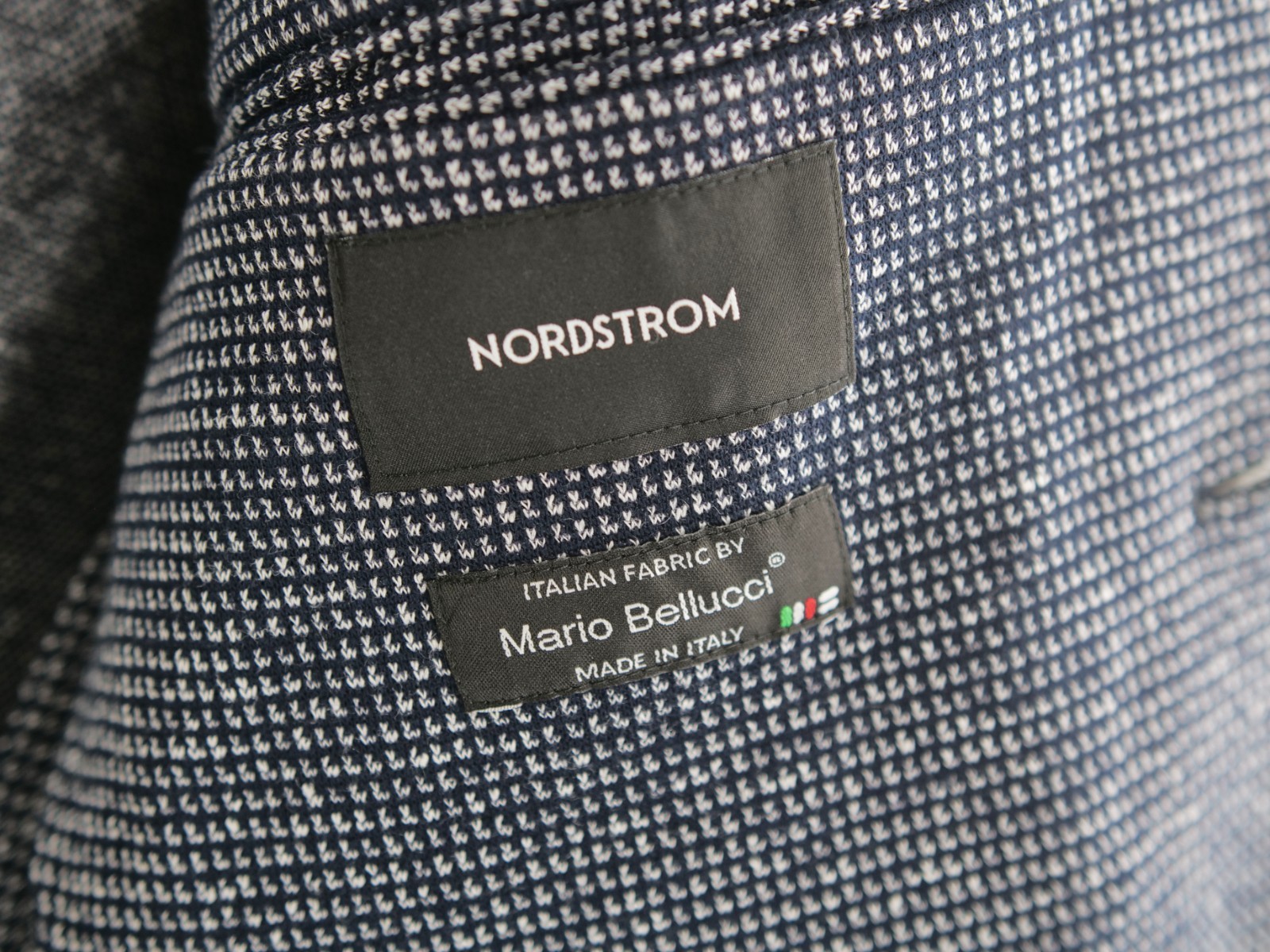 Nordstrom Mario Bellucci Fabric Women Made in Italy Small Micro Check Gray