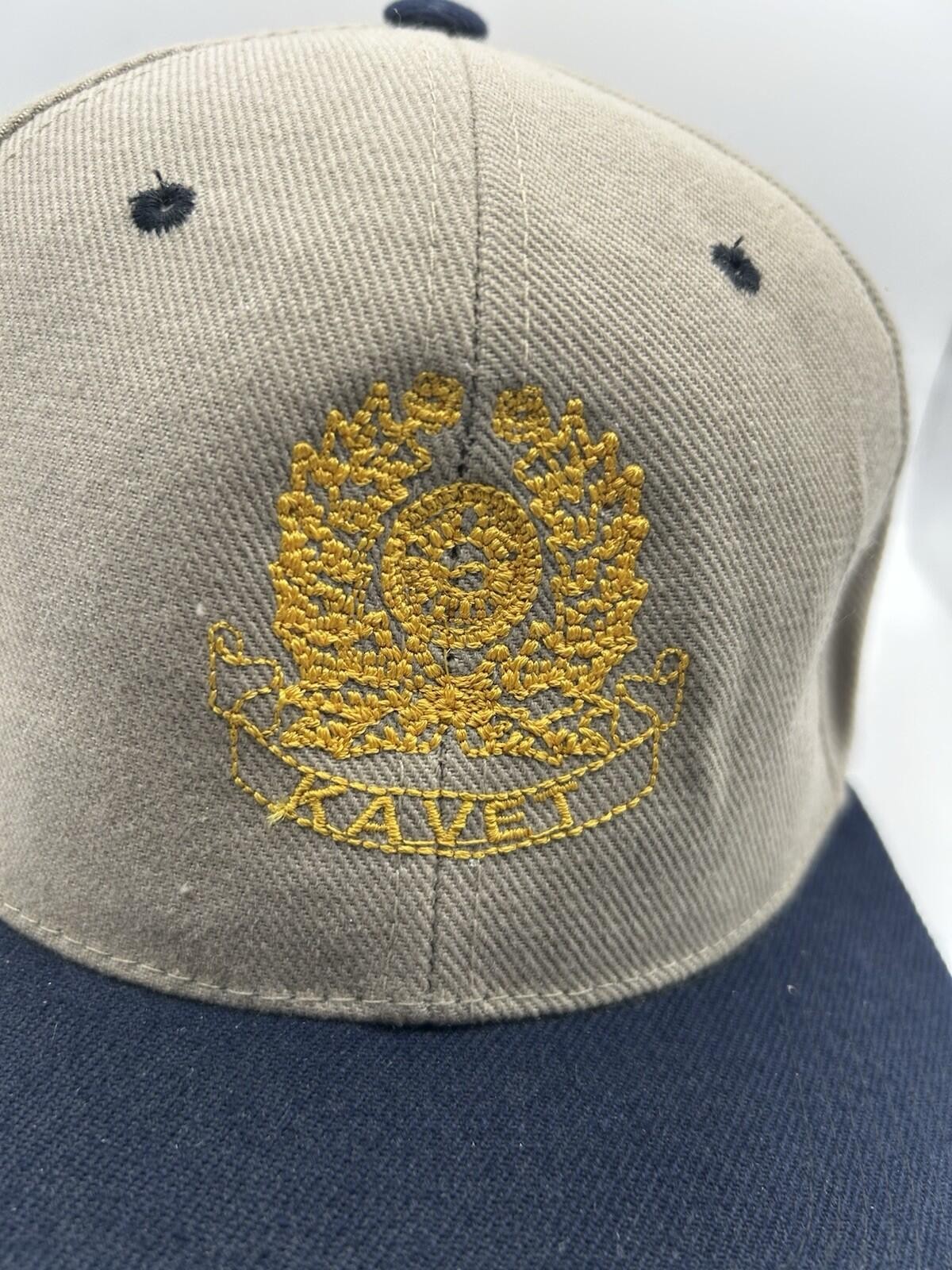 “KAVET” Crest Two-Tone Adjustable Hat Acrylic Wool Blend Made In Korea