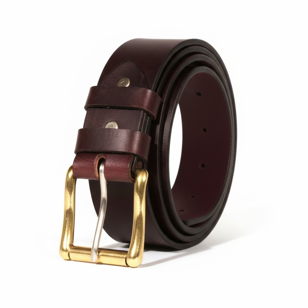 Men’s Leather Belt Genuine Buffalo FULL GRAIN 1.5″ width, Handmade, By Amish