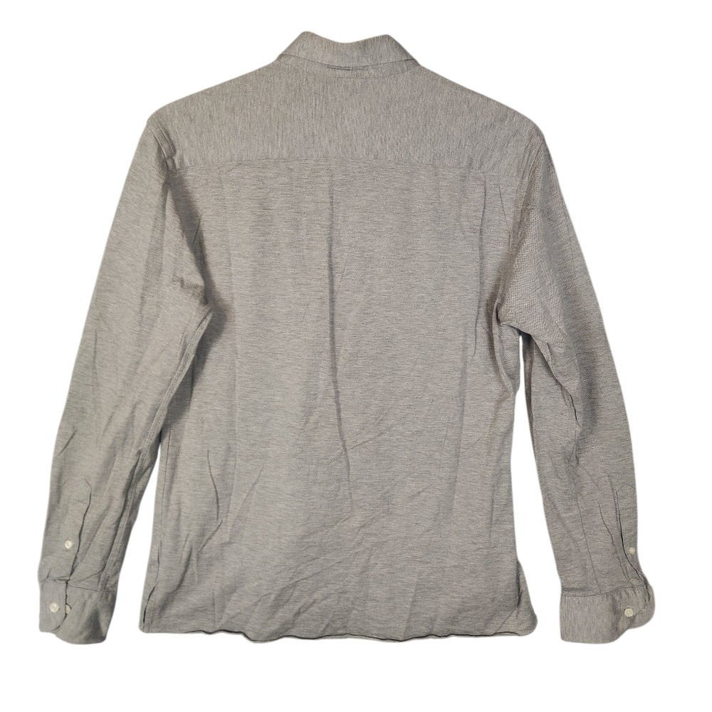 Eton Contemporary Fit Jersey Shirt Men’s Large Gray Long Sleeve Button Down