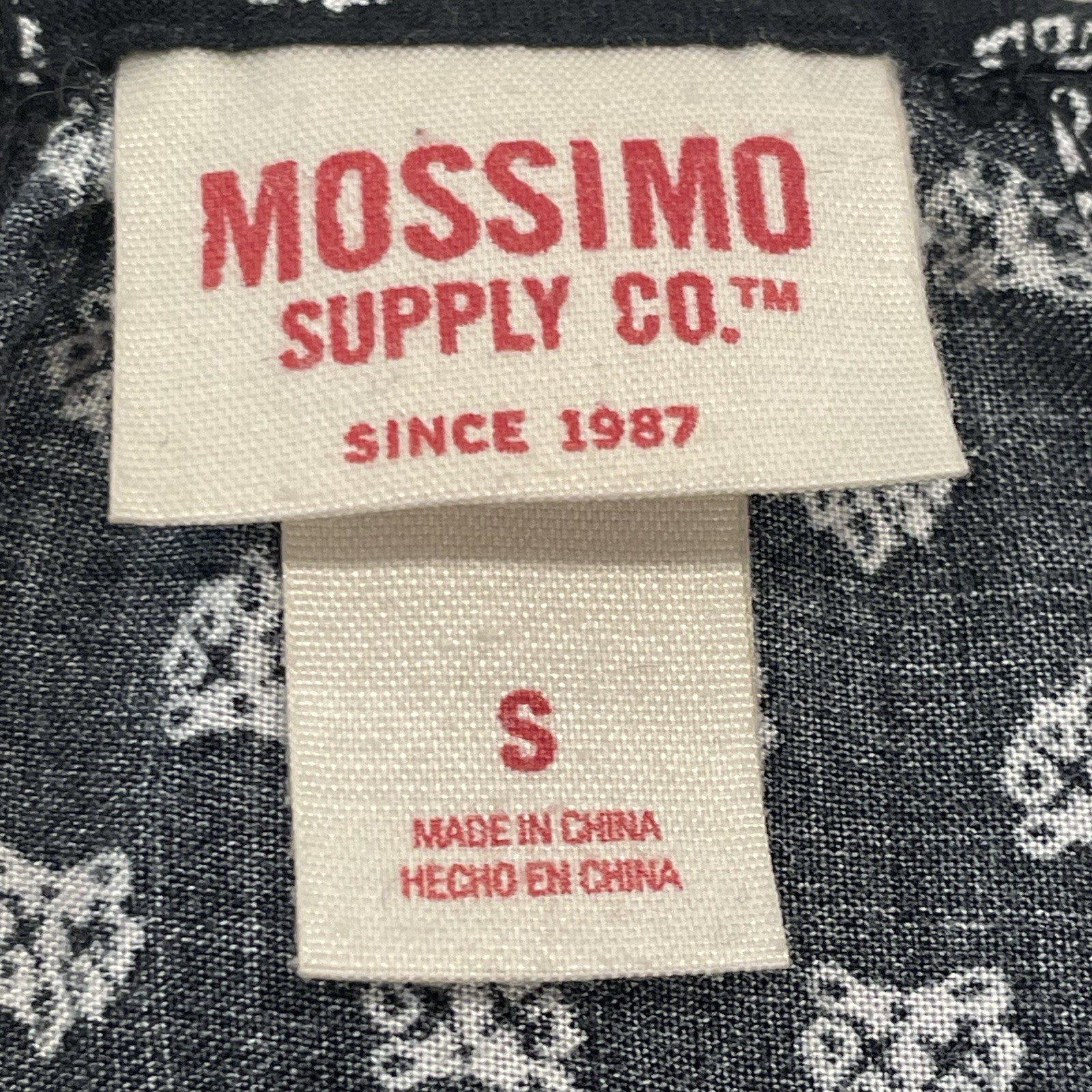 MOSSIMO Boho Paisley Floral Camisole Cami Tank Top High-Neck Small Black White