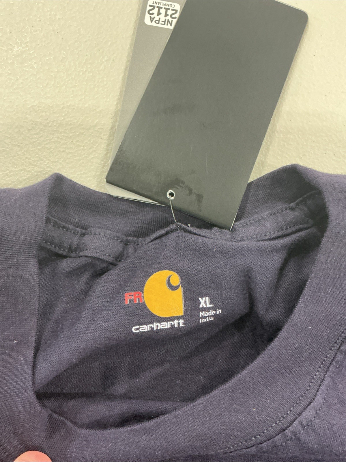 Carhartt Men’s Extra Large Flame Resistant Long Sleeve T-Shirt Navy