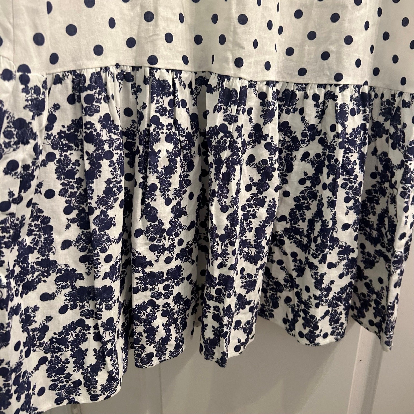 Le Ragazze Italian Linen Blend Polka Dot Dress – size M