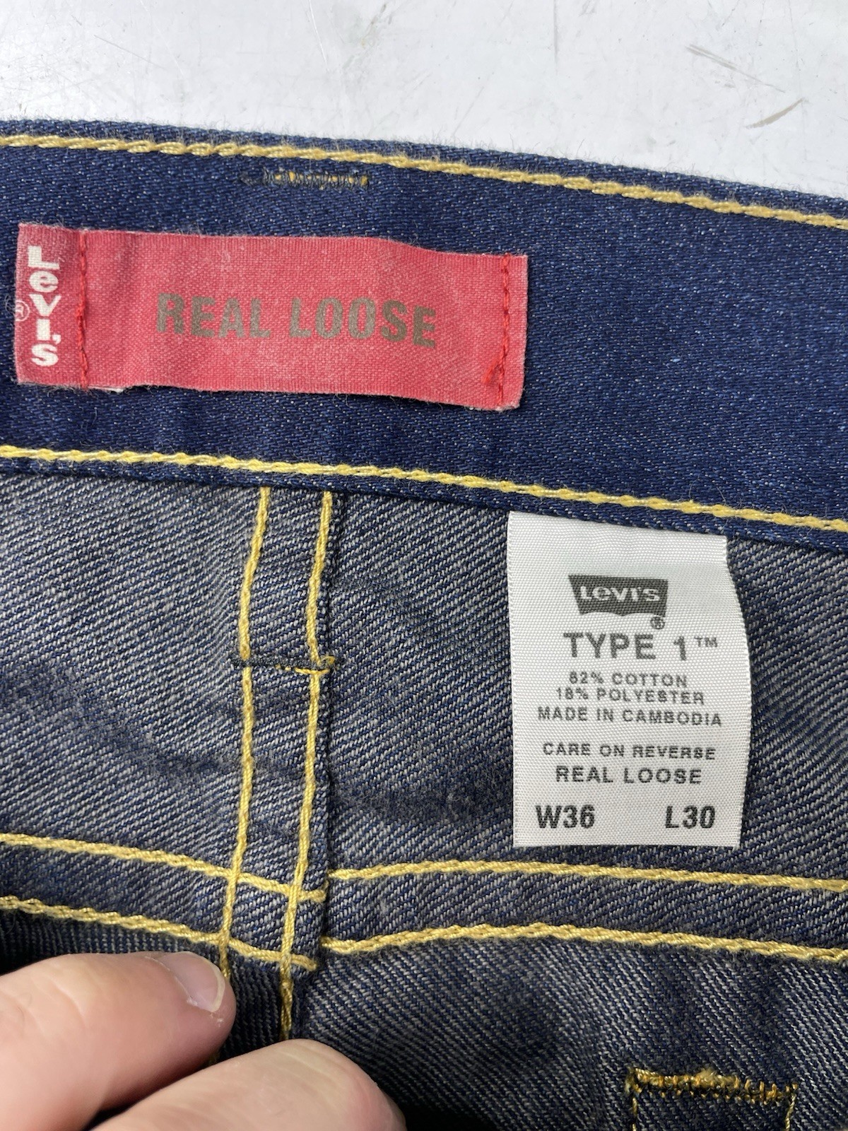 NWT Levis Type 1 Jeans Vintage Y2K Wide Leg Baggy Real Loose Skater Size 36×30