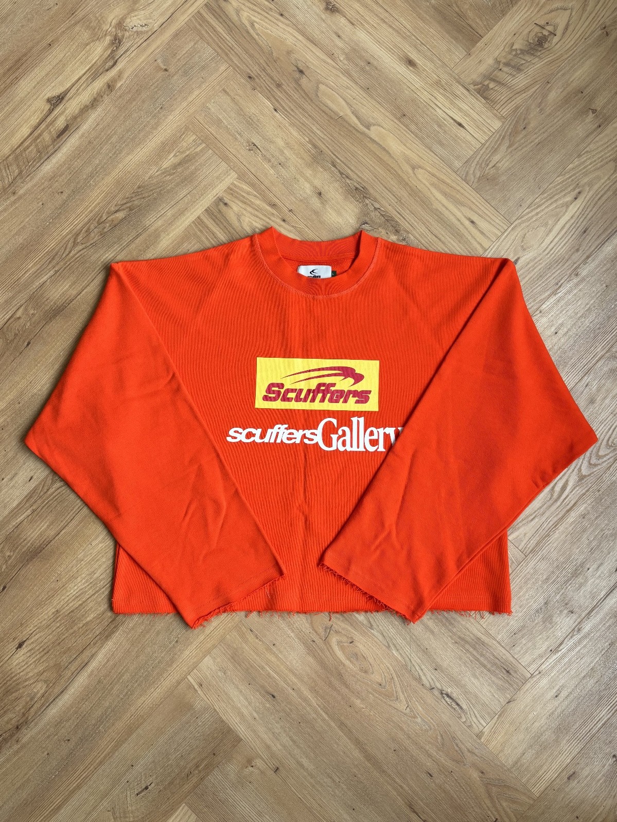 Scuffers Orange Cropped Boxy Fit Oversized Sweatshirt