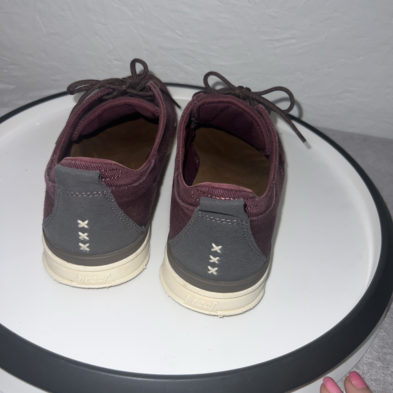 Reef Rover Canvas Sneakers Shoes Womens Size 9 Maroon Red Casual Travel Beach