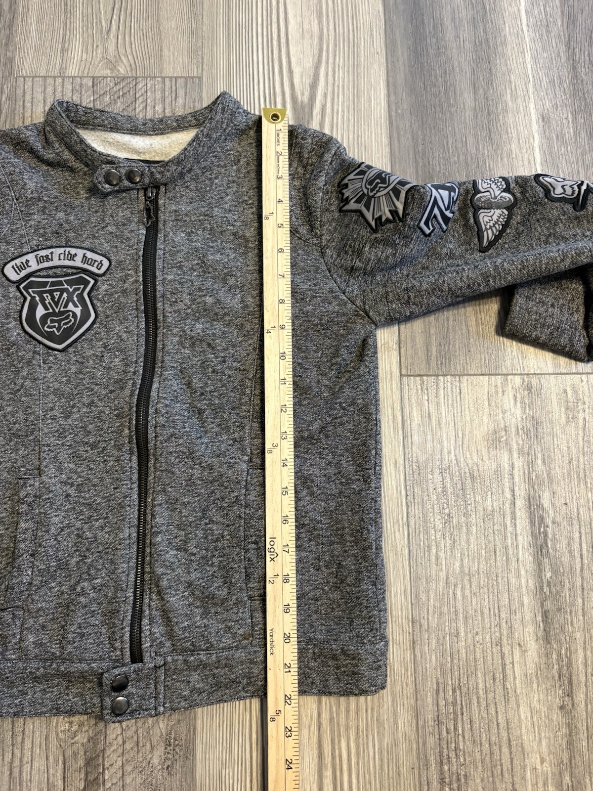 Fox Racing Women’s Jacket Live Fast Ride Hard Gray Zip-up L Official Shirt