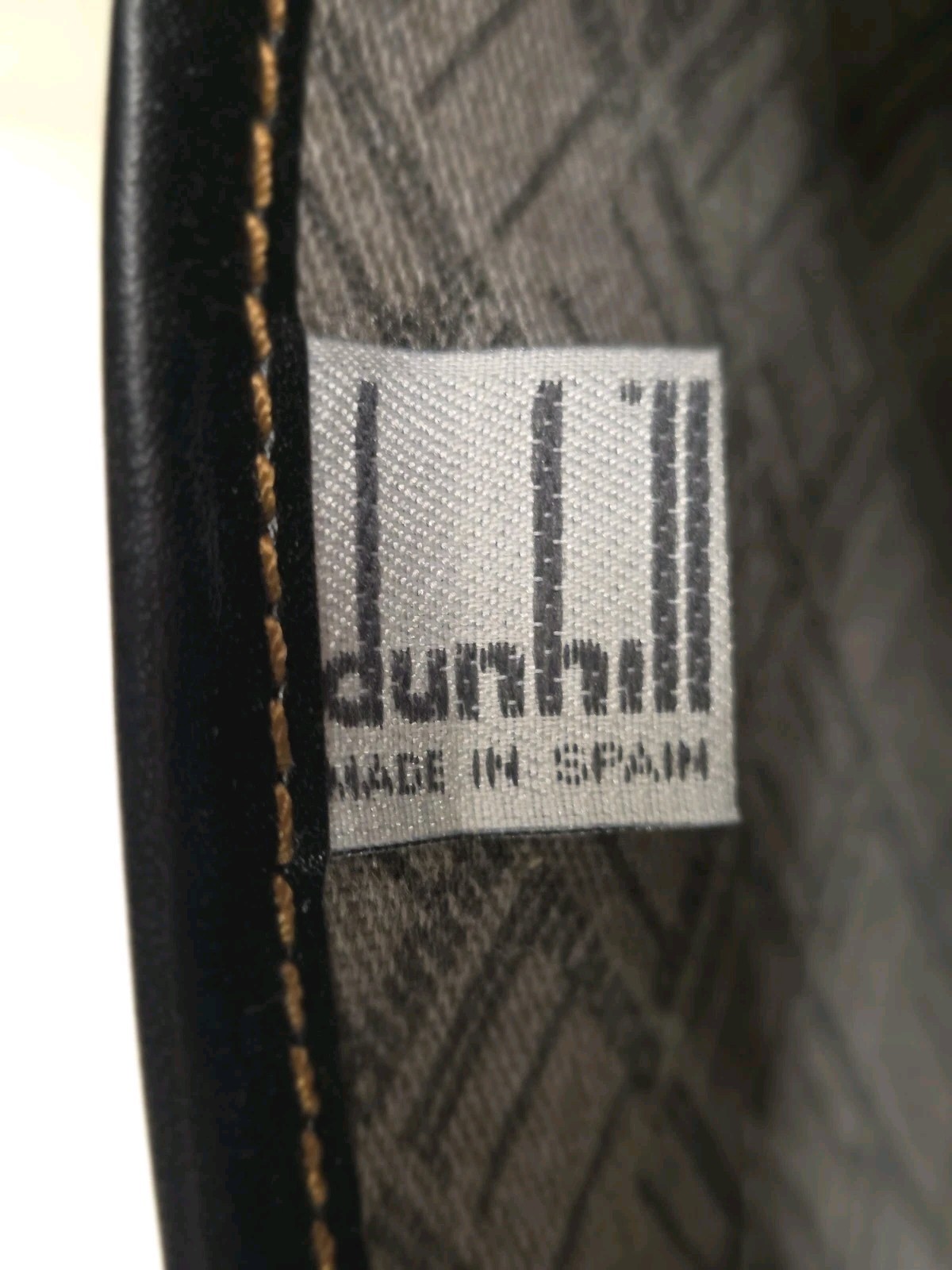 Dunhill Gray Leather Clutch Bag for Men 7.9×11 inches Genuine Leather Trim