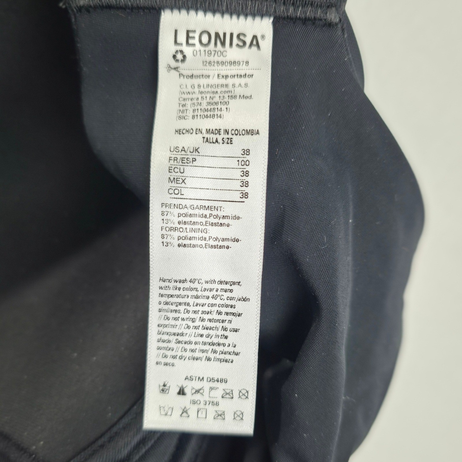 Leonisa Women Back Smoothing Bra Soft Full Coverage Cups Black 38 Minimalist NWT