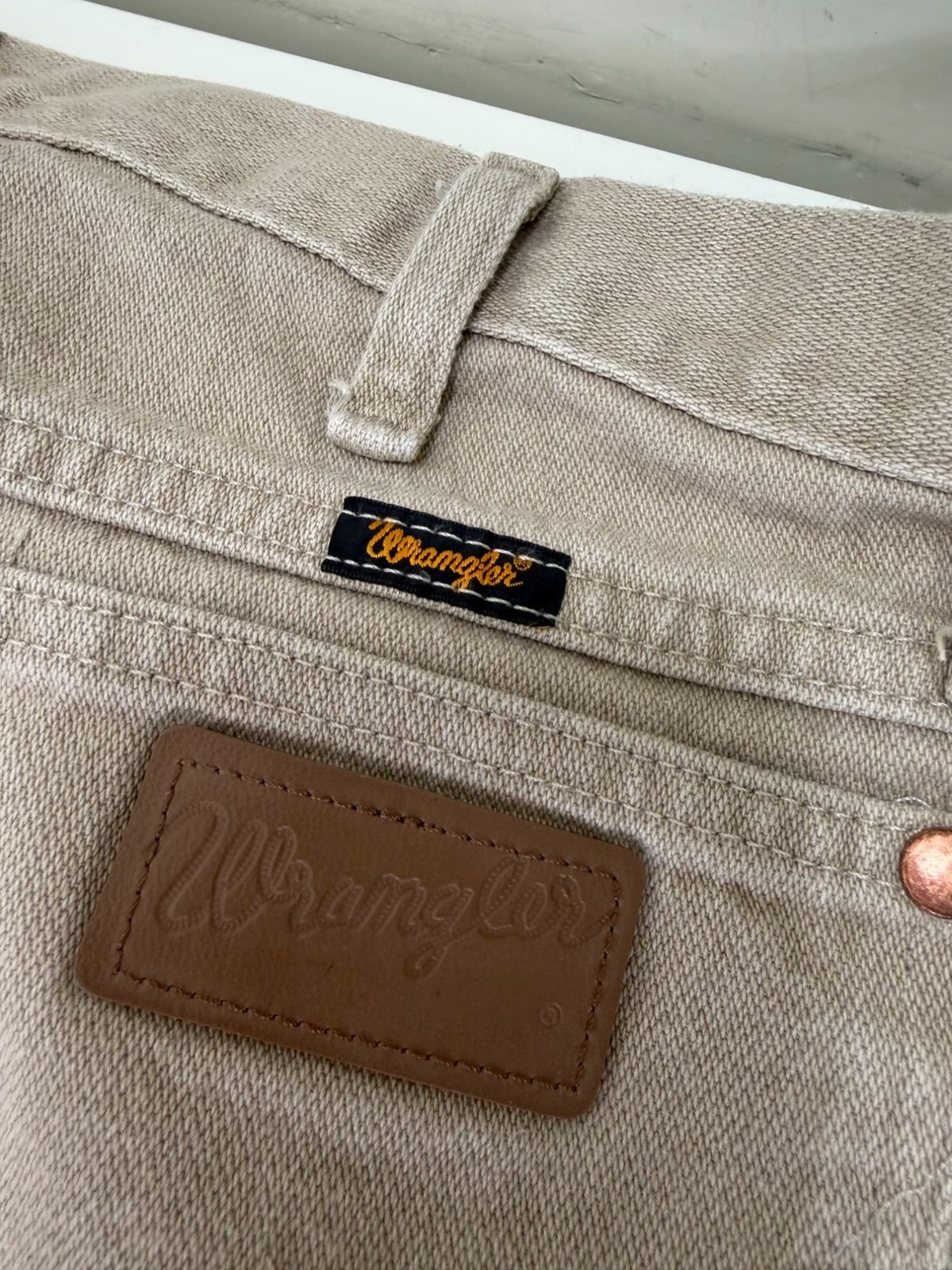 Wrangler Cowboy Cut Jeans Mens 35X36 Tan Beige Regular Fit Western 1013MWZTN