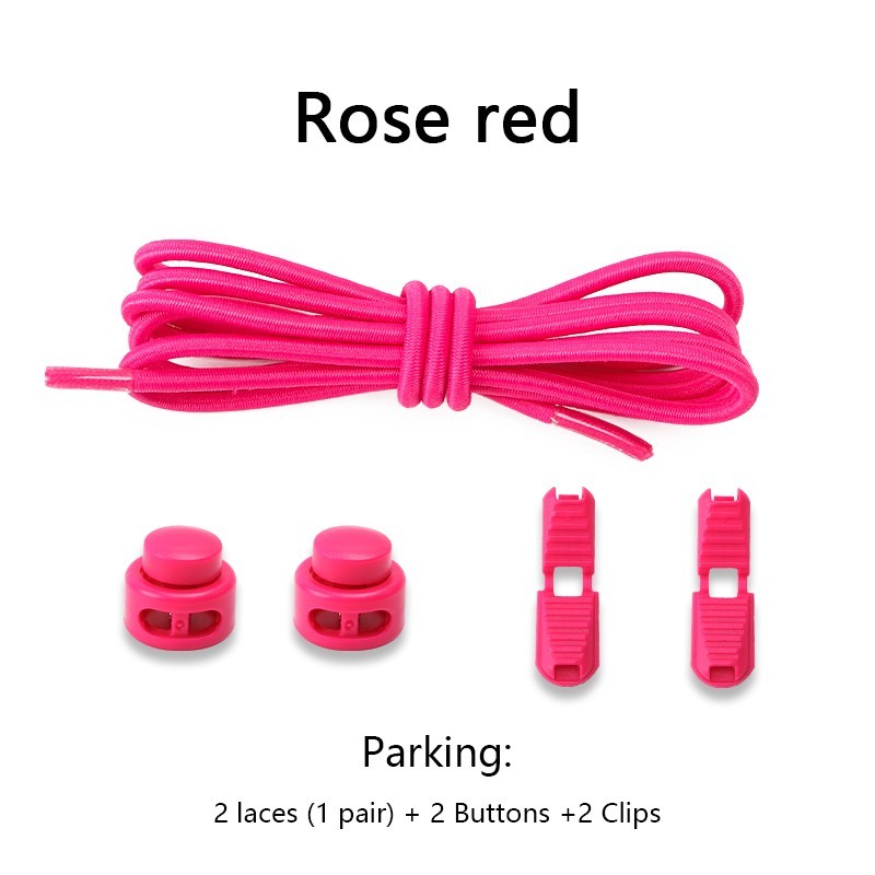 No Tie Elastic Shoelaces Lock Laces Shoe Strings Sports w/ Locking Toggle