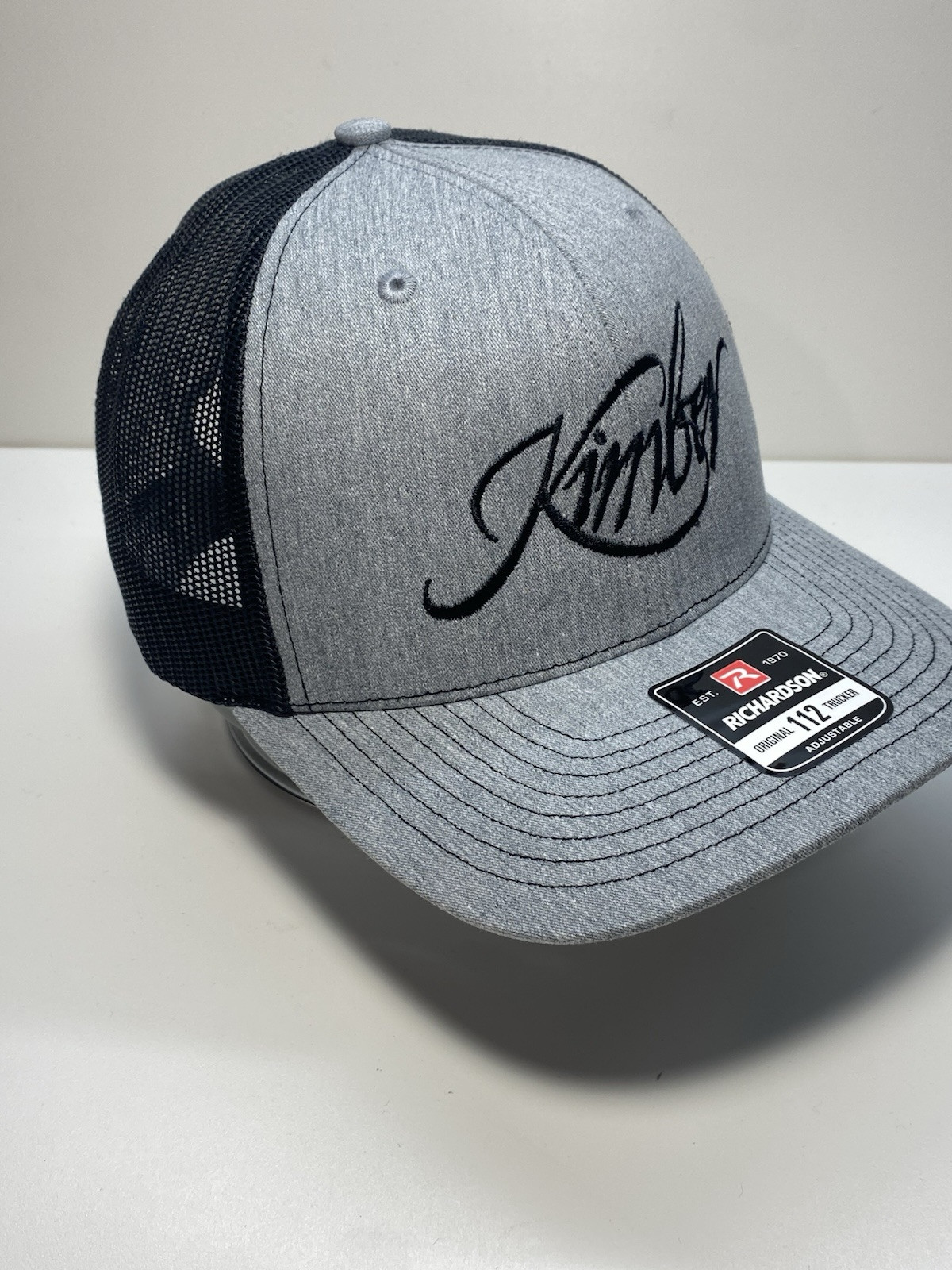 🔥Kimber Guns Firearms Logo Gray/Black Mesh Richardson SnapBack Hat.
