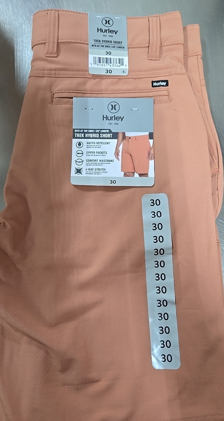 NWT: Men’s Hurley Trek Hybrid Shorts – Orange – Variety of Sizes!
