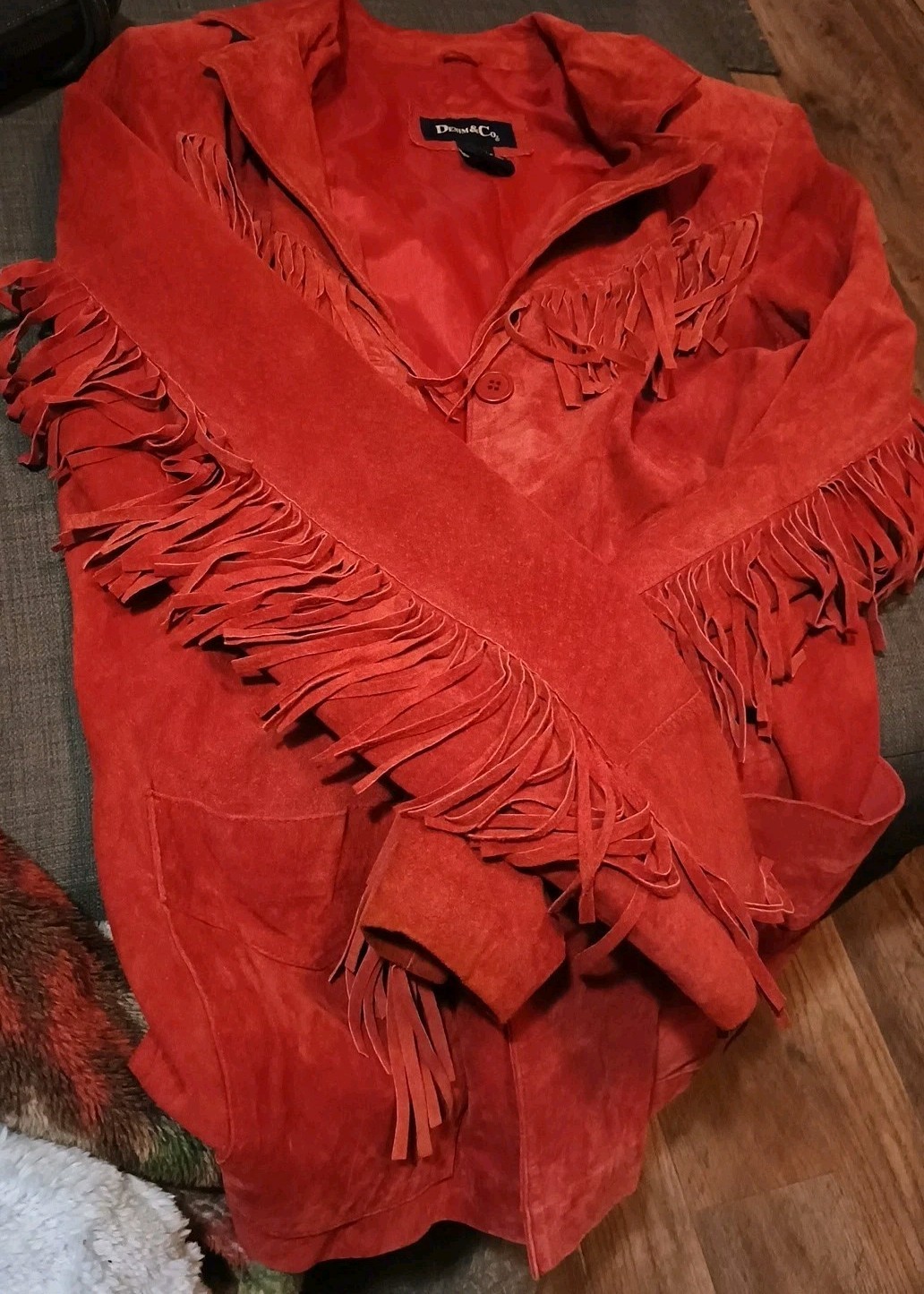 Denim & Co. Red Jacket Medium. Vintage In very Good Shape. No Rips Or Wear.