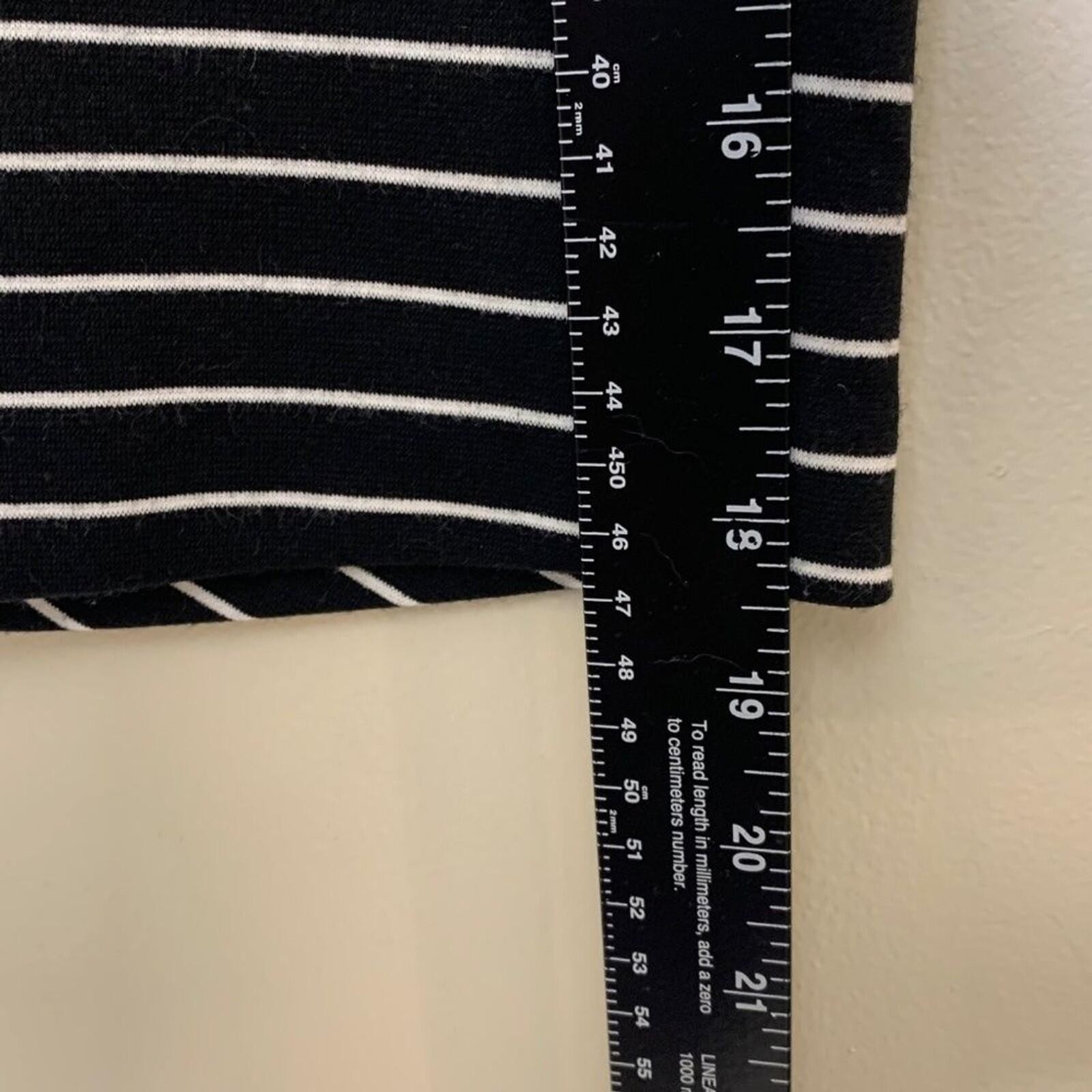 Darjoni Pencil Skirt Womens 6 Black White Striped Chevron Stretch Office Pockets