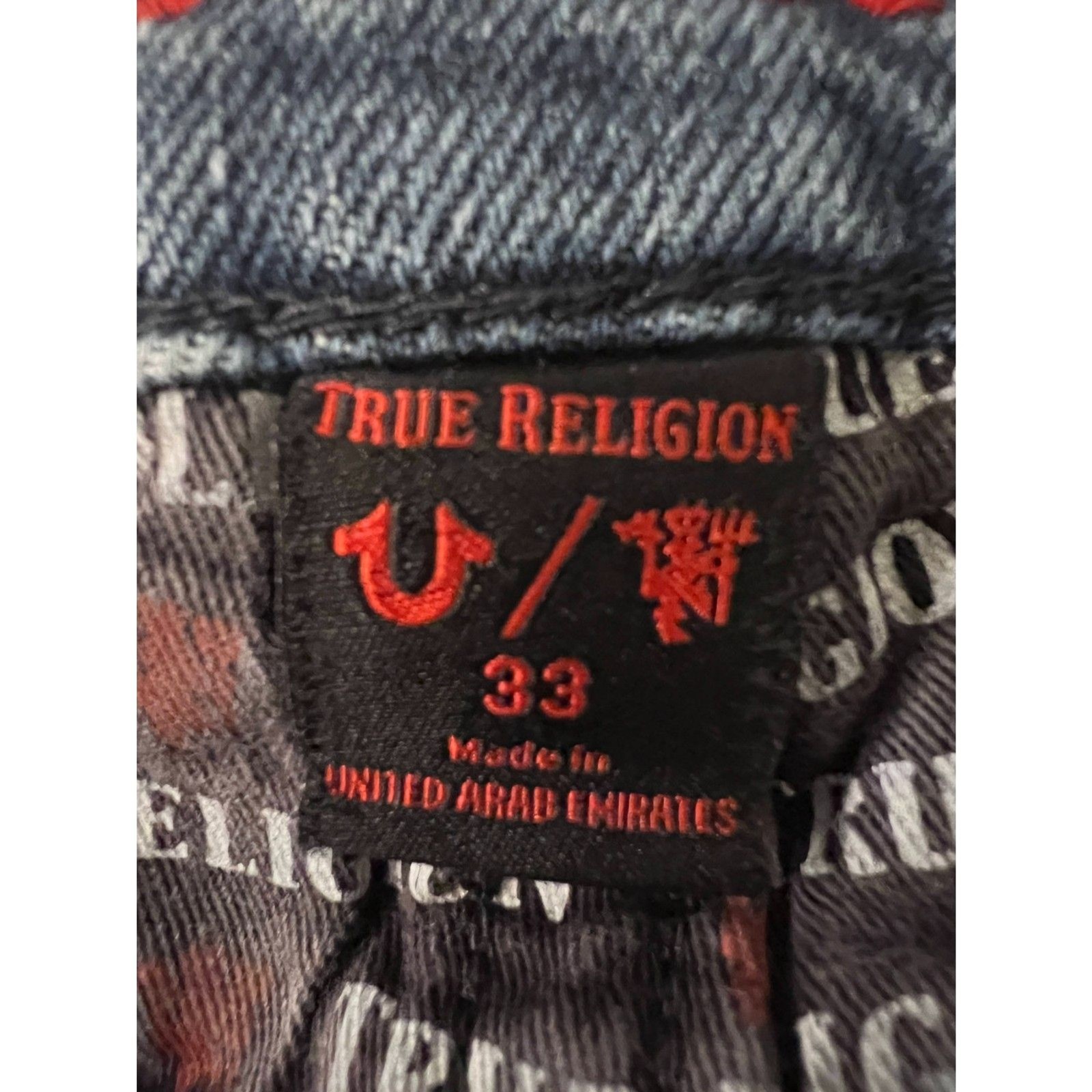 Mens True Religion Manchester United Geno Slim Jeans sz 33