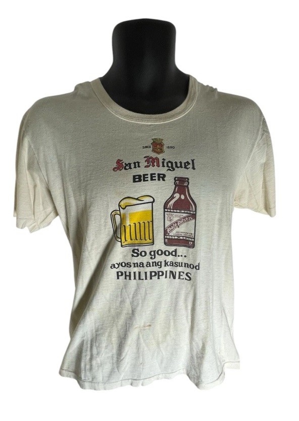 Vintage San Miguel Beer Philippines Pale Pilsen Distressed T Shirt Tag XL 18X25