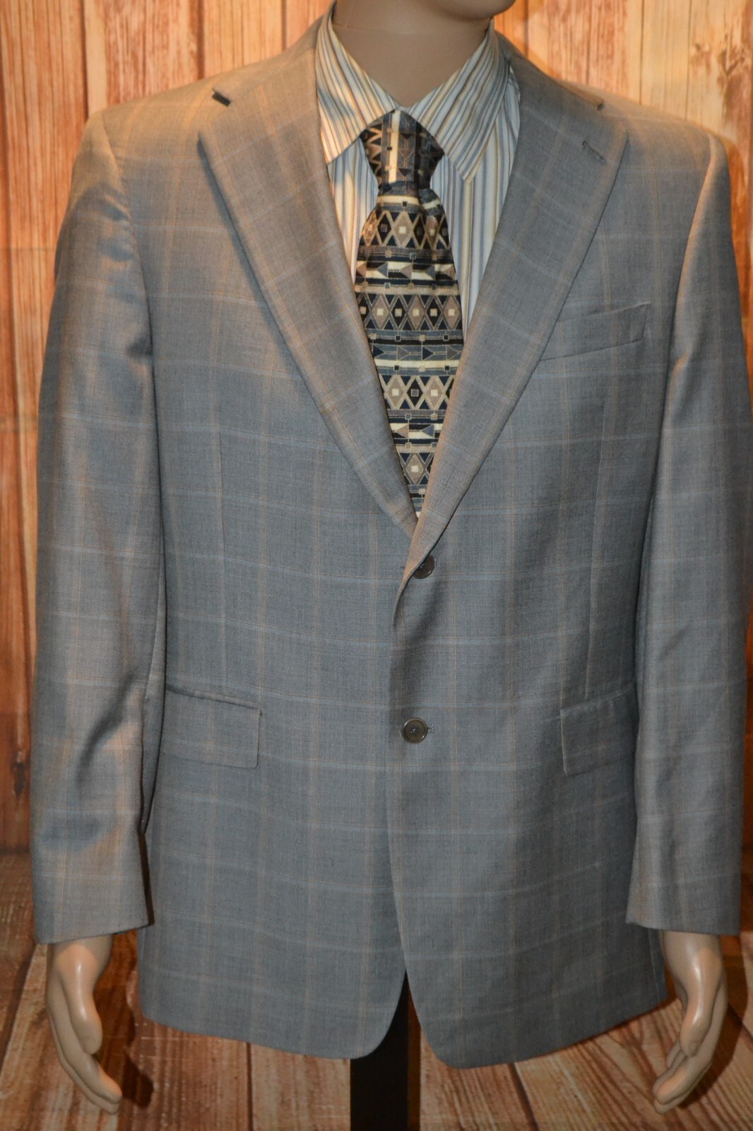Daniel Cremieux Men Loro Piana Wool Check 2 Front Button Sports Coat Sz 42R