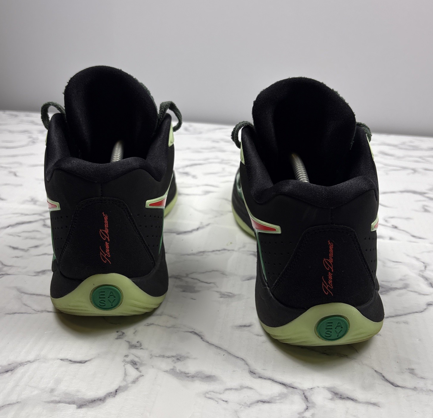 Nike KD 17 Easy Money Sniper Size 12 Green Glow In Dark Bottoms FJ9487-002 READ