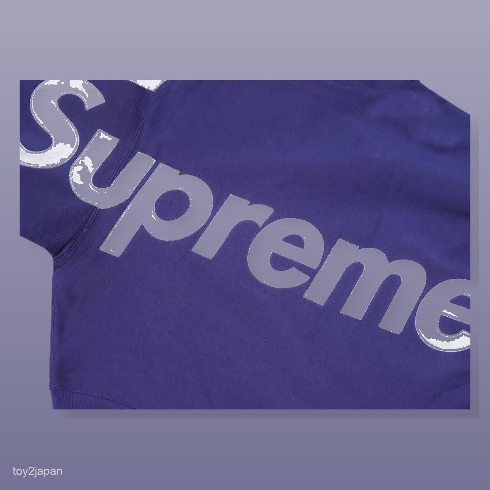 Supreme Satin Applique Hooded Sweatshirt Washed Navy Hoodie New