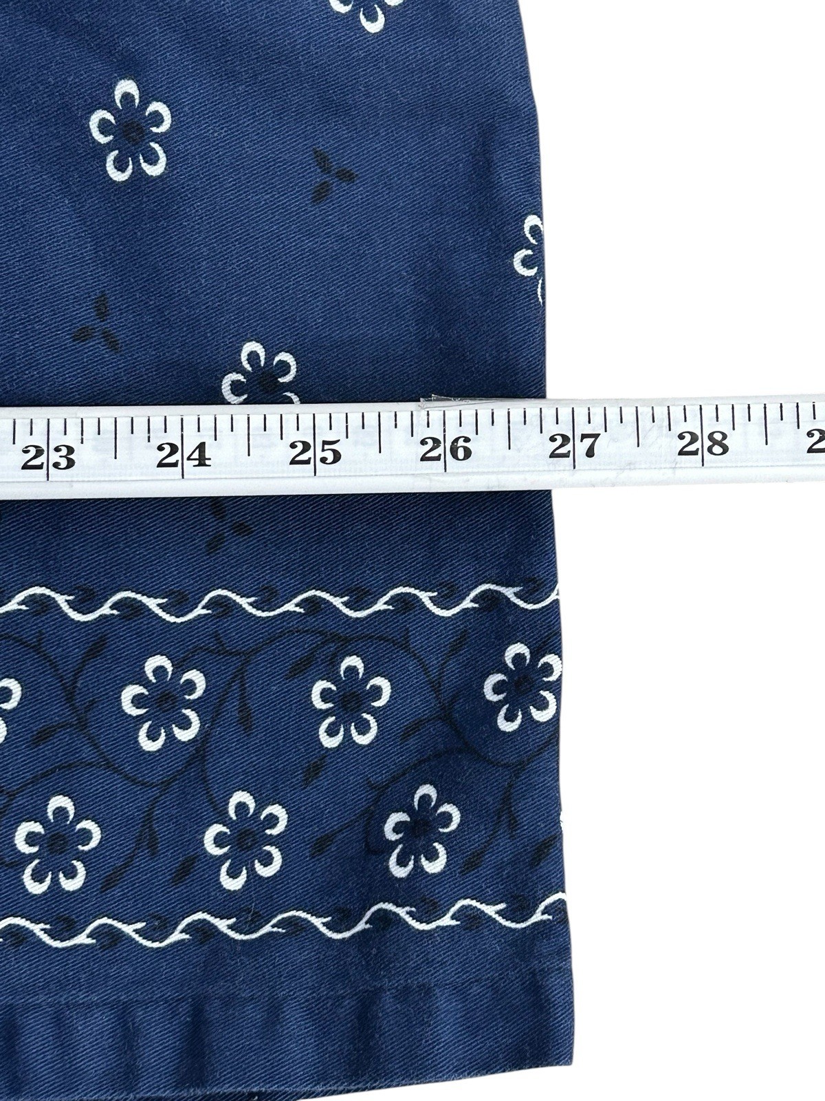 Silhouettes Women’s Size 22W Printed Sleeveless Shift dress Navy Blue Cotton