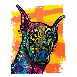 T-Shirt S to 2XL 3XL – COLORFUL DOBERMAN – Neon Dog Pet – Fun Humor Adult