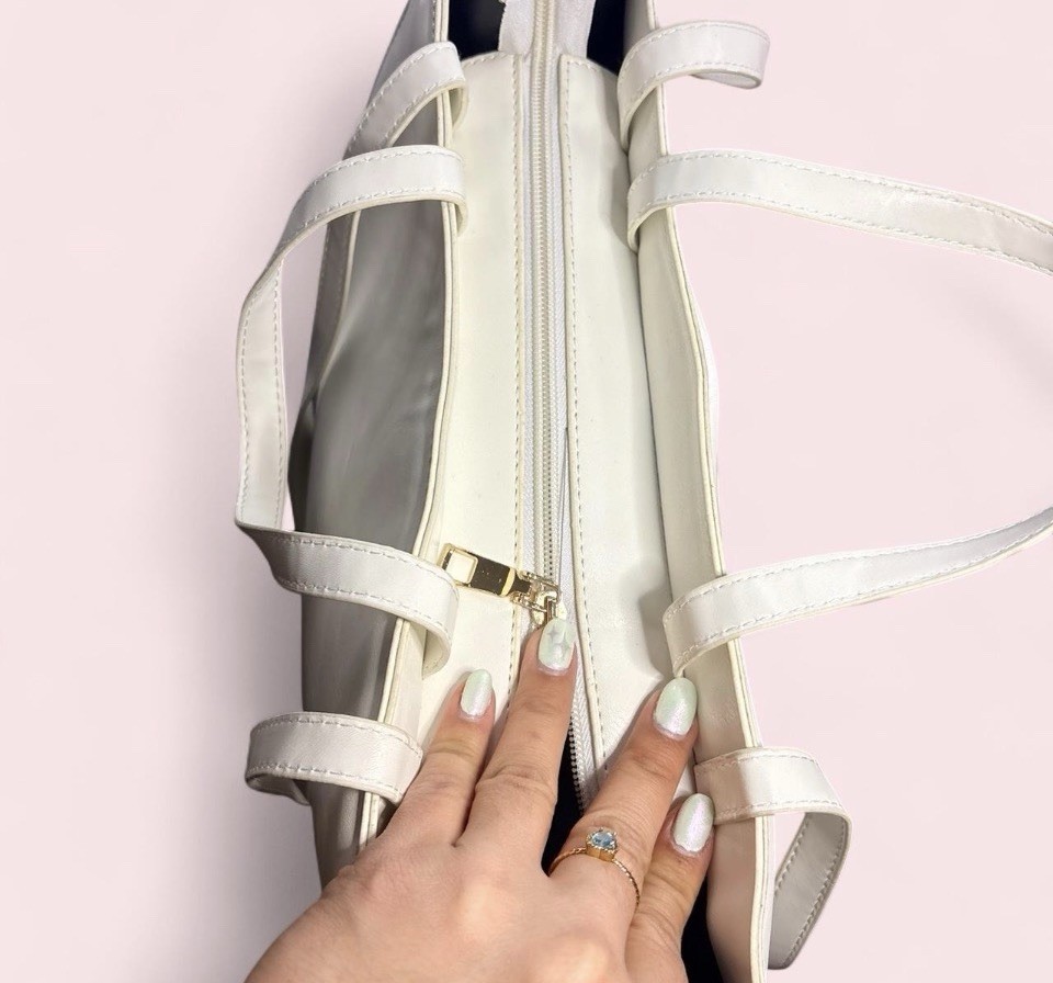 Telfar Medium White Tote/Shopping Bag w Draw String Bag