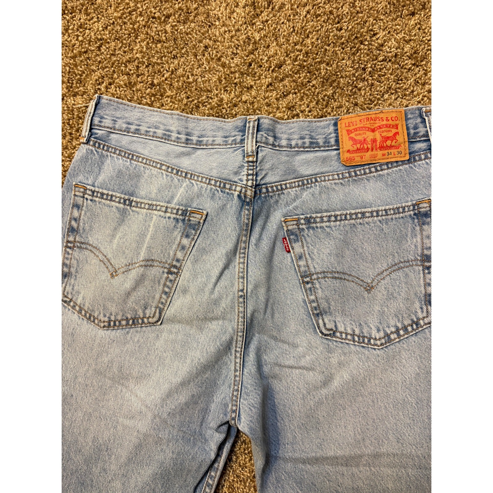 Levi’s 565 ’97 Loose Fit Straight Leg Light Wash Jeans Mens Size 34×30 Y2K