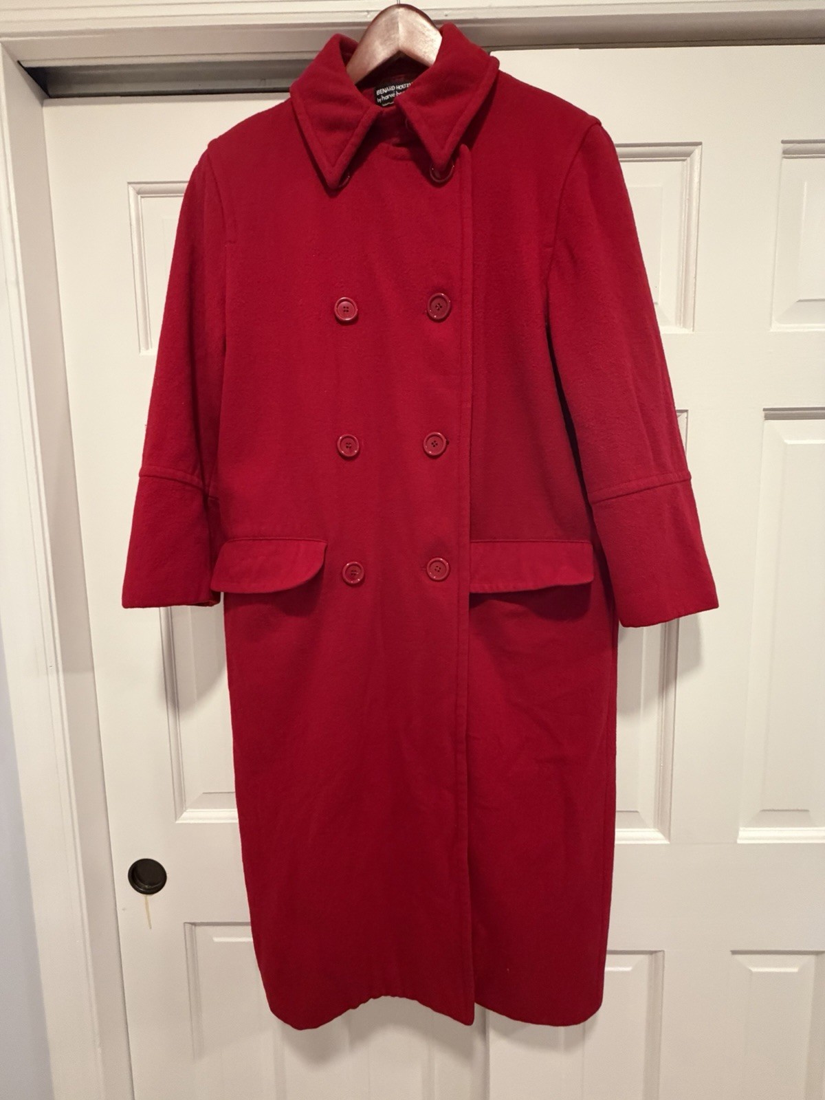 Bernard Holtzman by Harve Benard Ltd Women’s Red Long Overcoat Wool 6