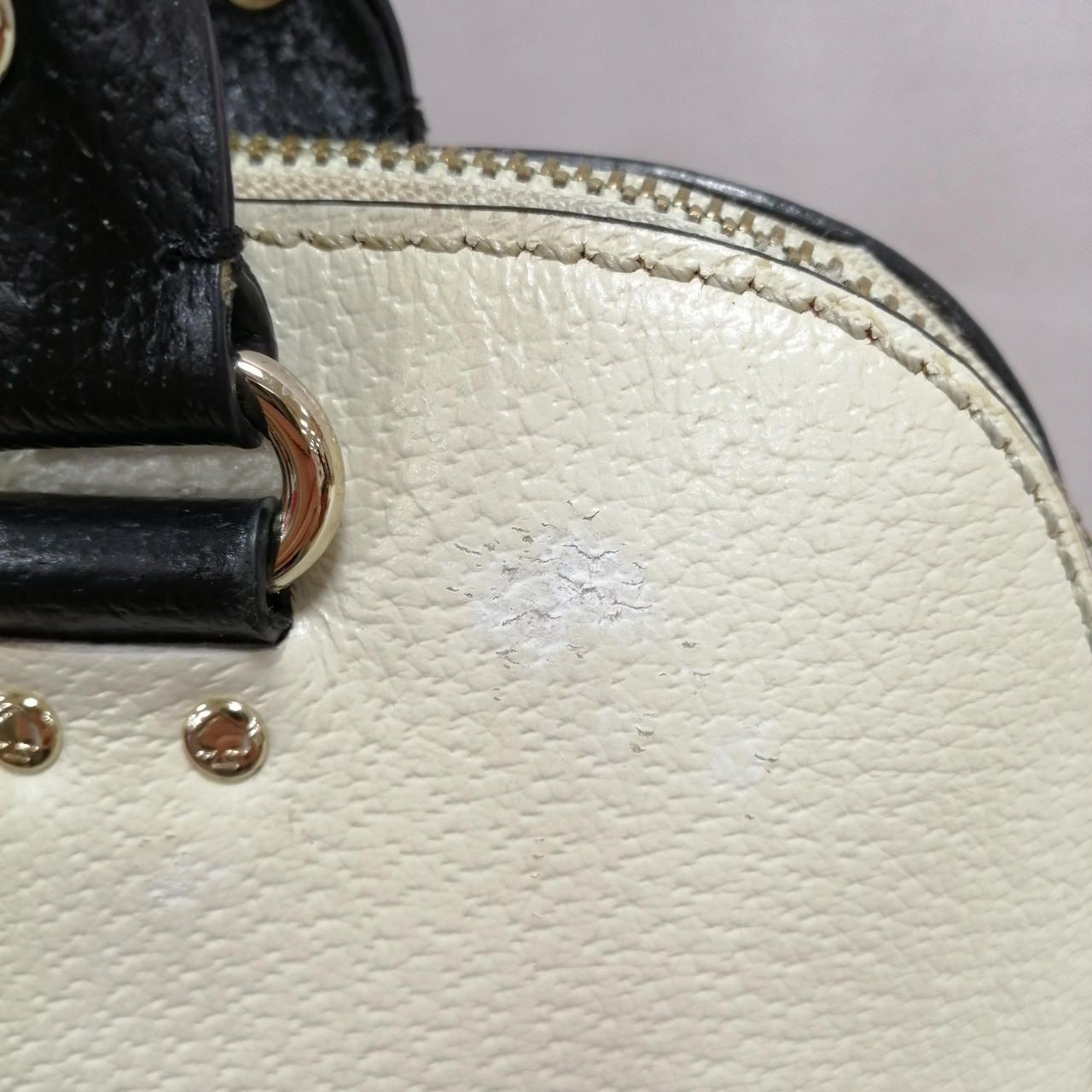 KATESPADE Biolor 2 Way Bag WKRU3083 Beige X Black Damaged Used