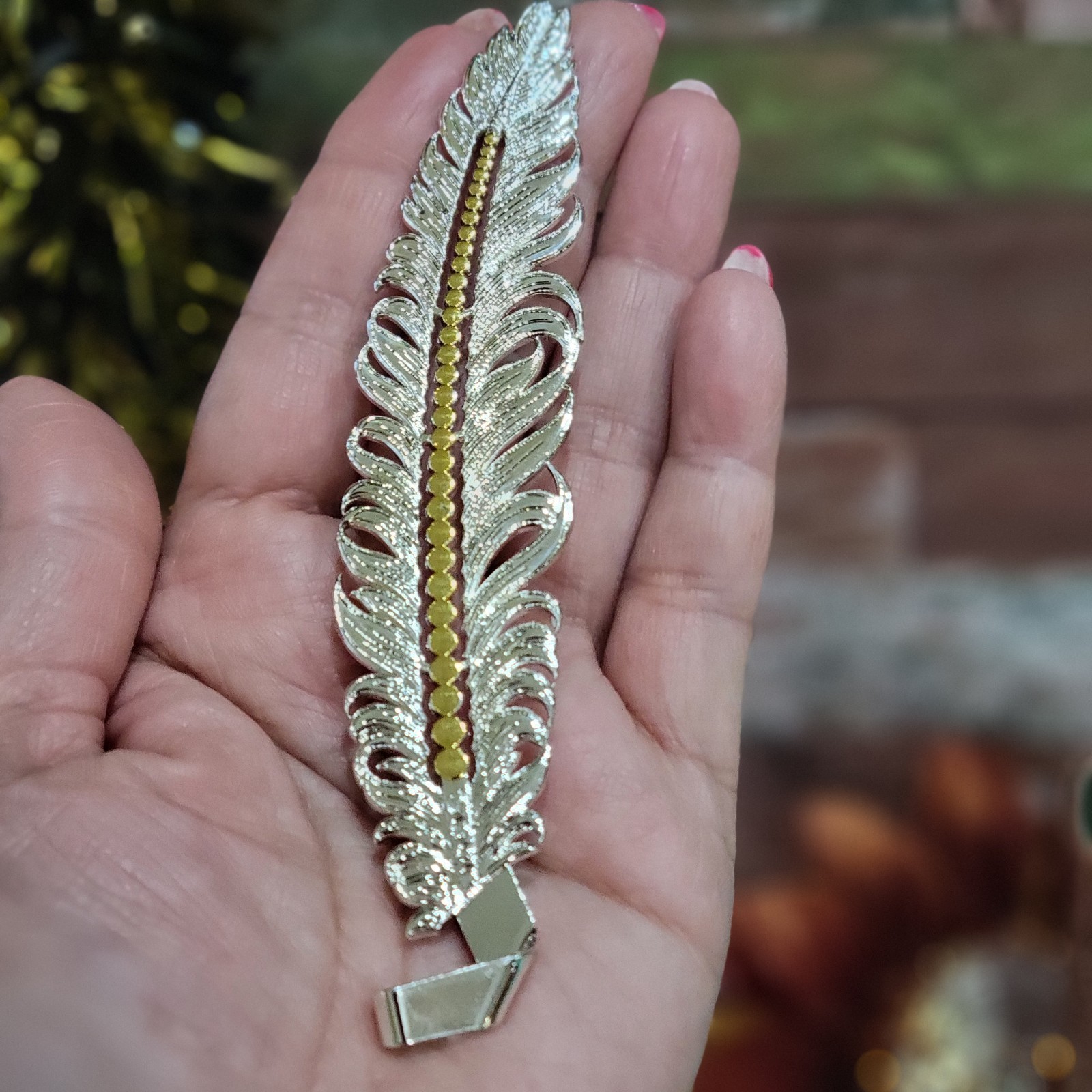 Silver Gold Hat Feather for Cowboy Hat Two Tone Pluma Gift Item