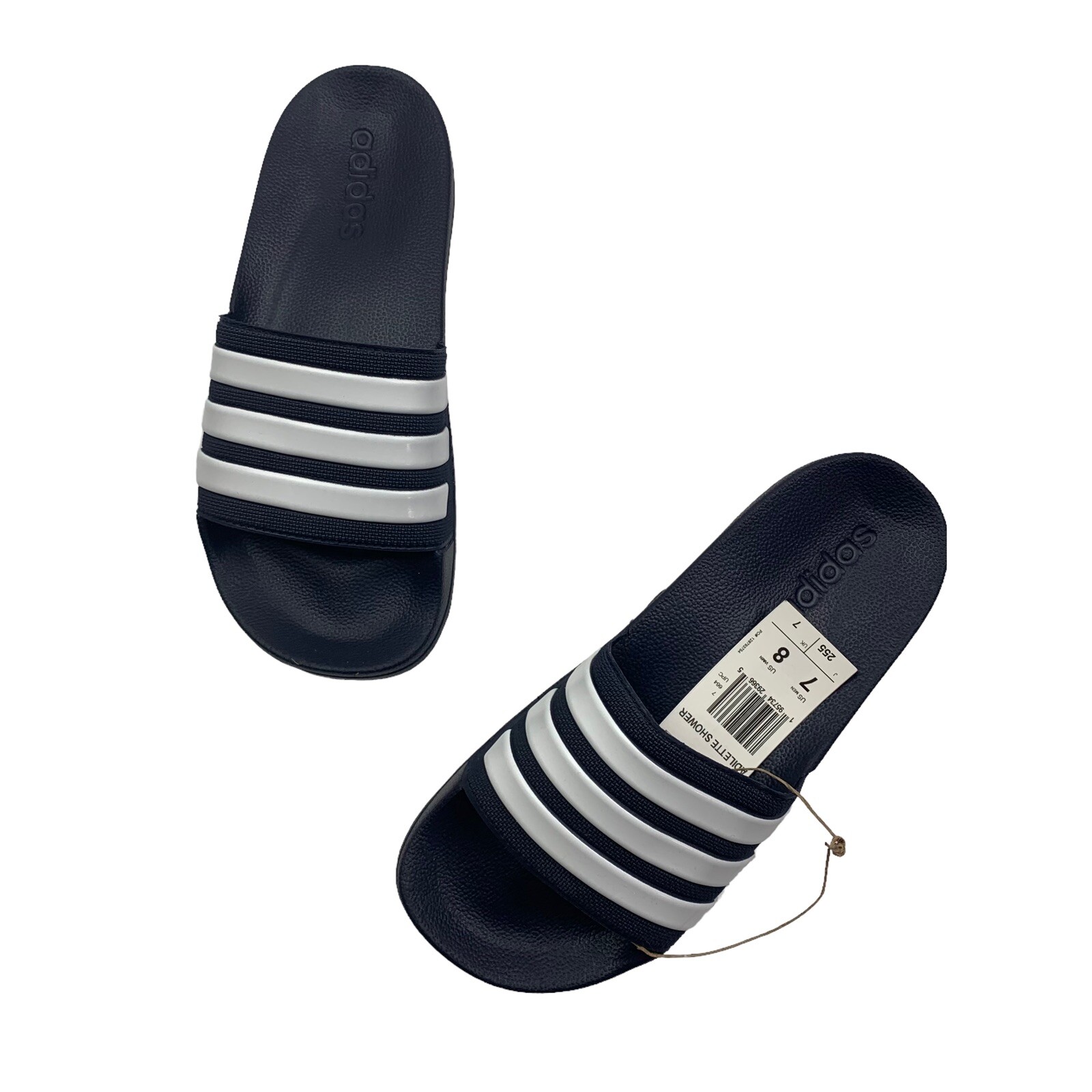 Adidas Mens Adilette Shower Locker Slide Water Sandal Navy/White GZ5920 Sz 7