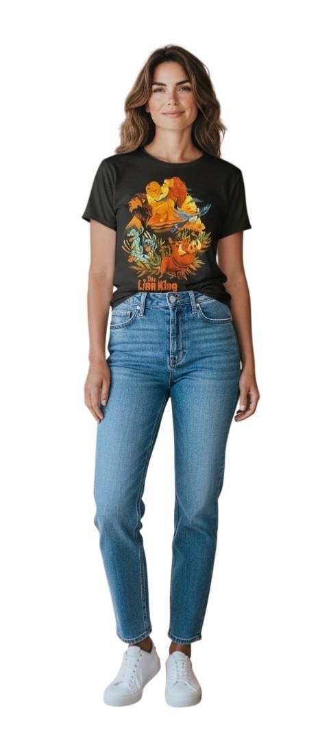 Disney The Lion King Adult Graphic Print T-Shirt Size M Black Retro Unisex Retro
