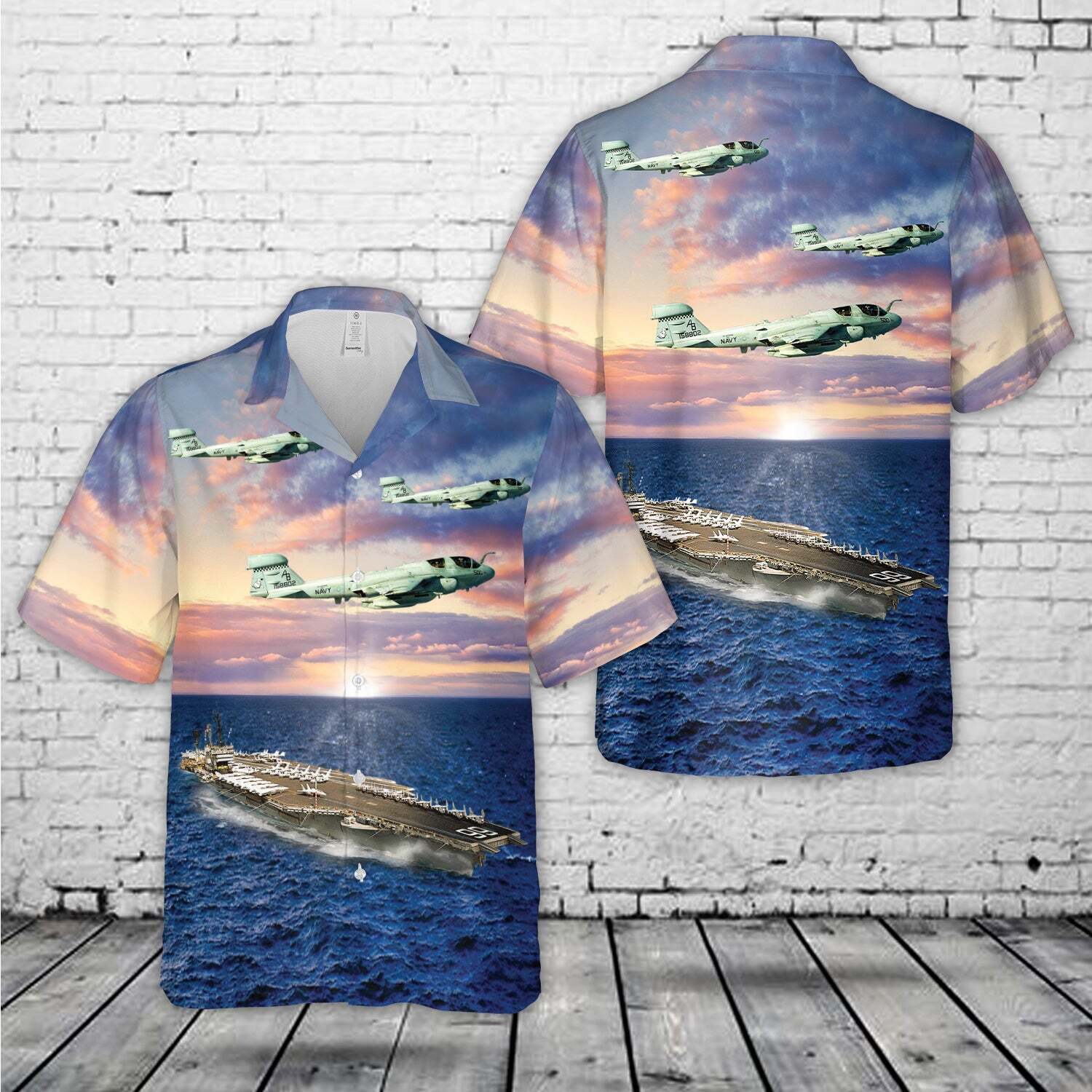 US Navy EA 6B Prowler Of VAQ 137 Rooks And USS America CV 66 Hawaiian Shirt