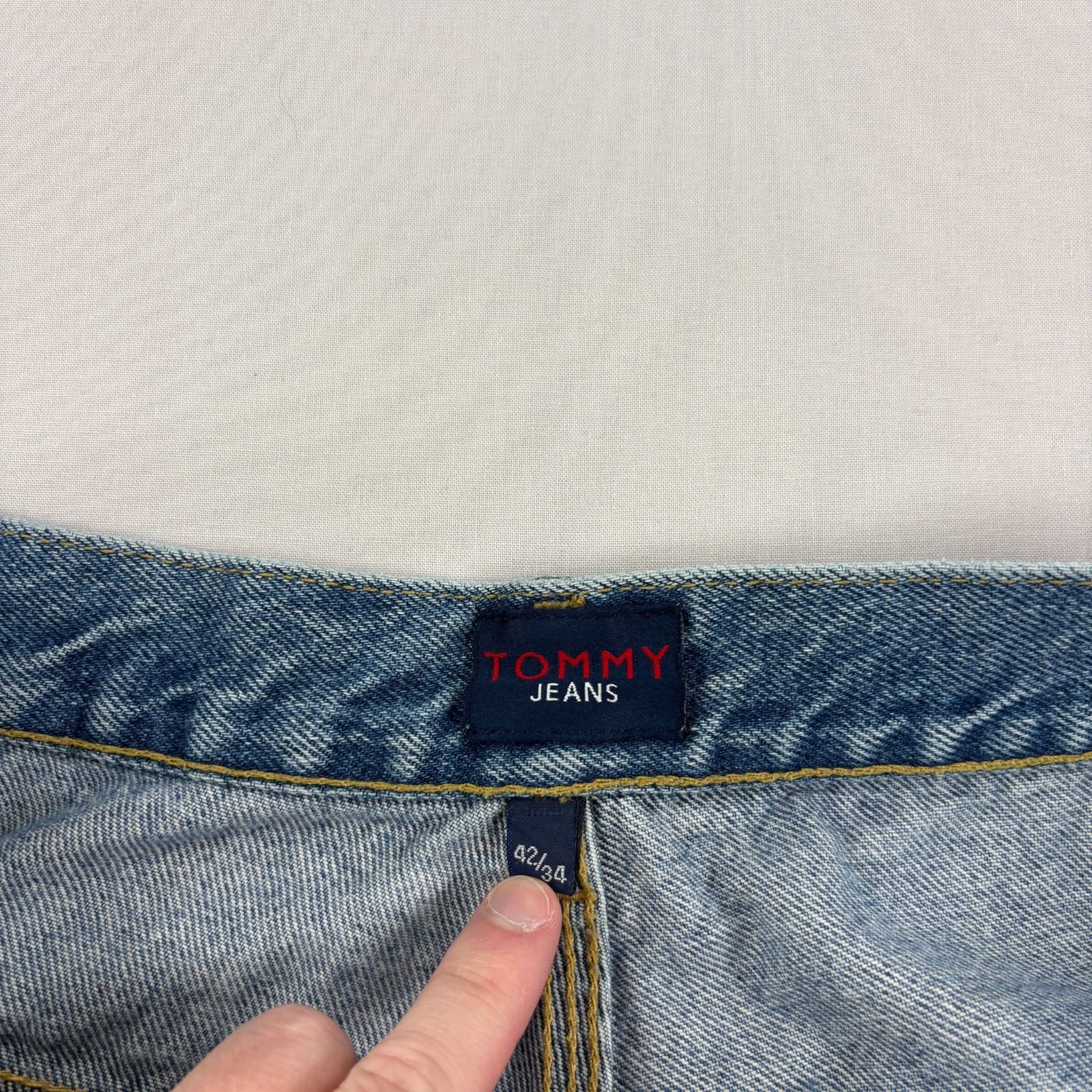 Vintage 90s Tommy Hilfiger Jeans Mens 42×34 (Fits 40×33) Blue Carpenter Baggy