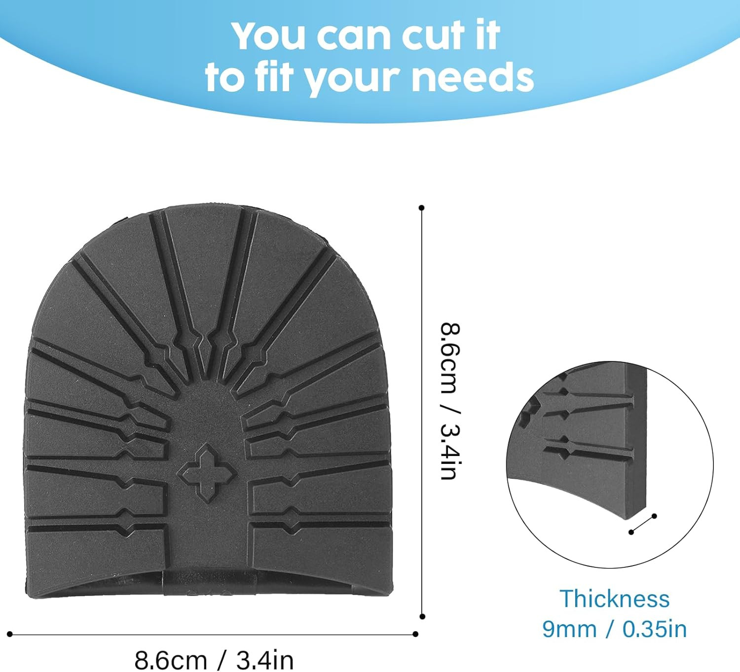a Pair Boot Heel Replacement Pads, Non-Slip Shoe Sole Protector, R