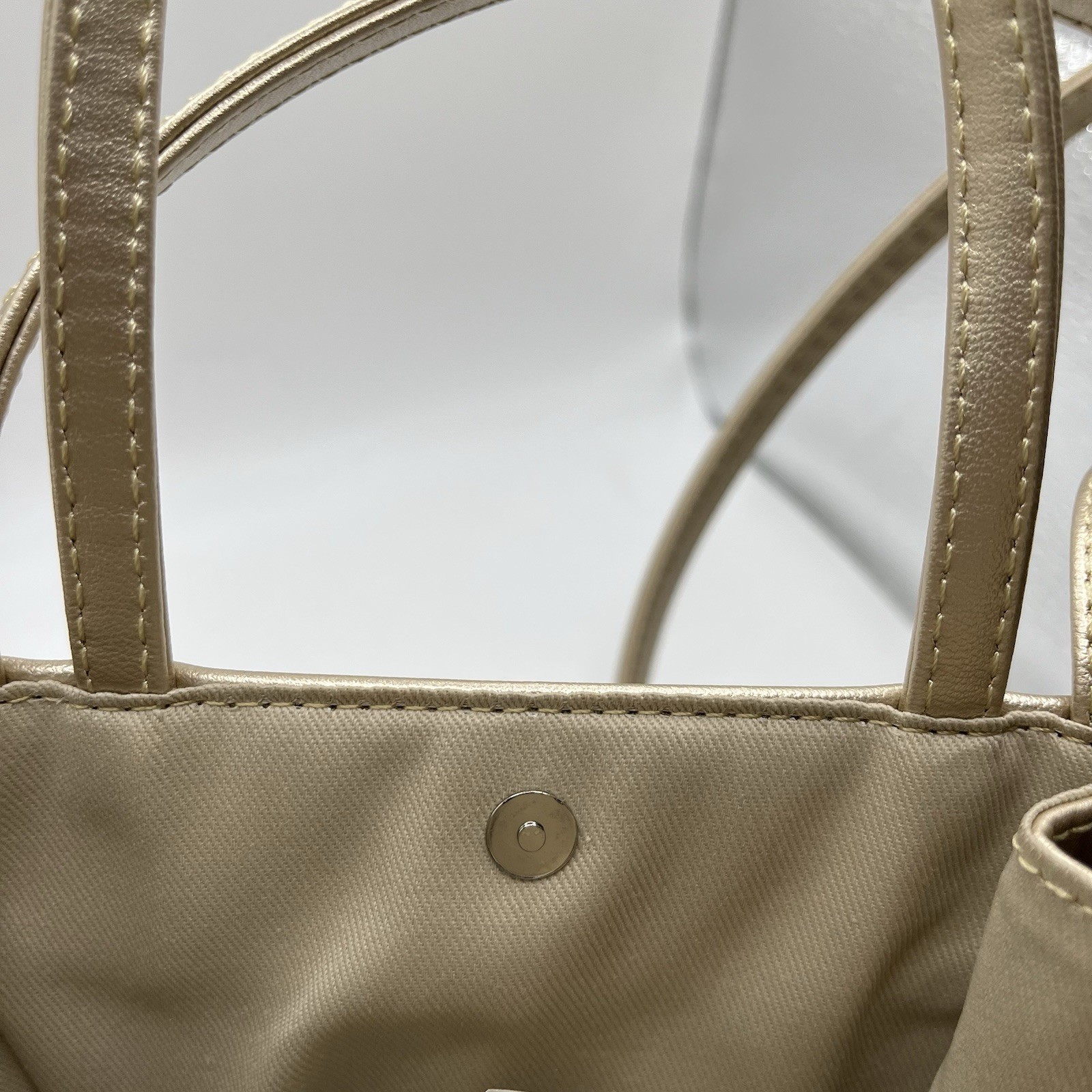 Telfar Small Shopping Bag Gold Vegan Leather Unisex Designer Tote EUC